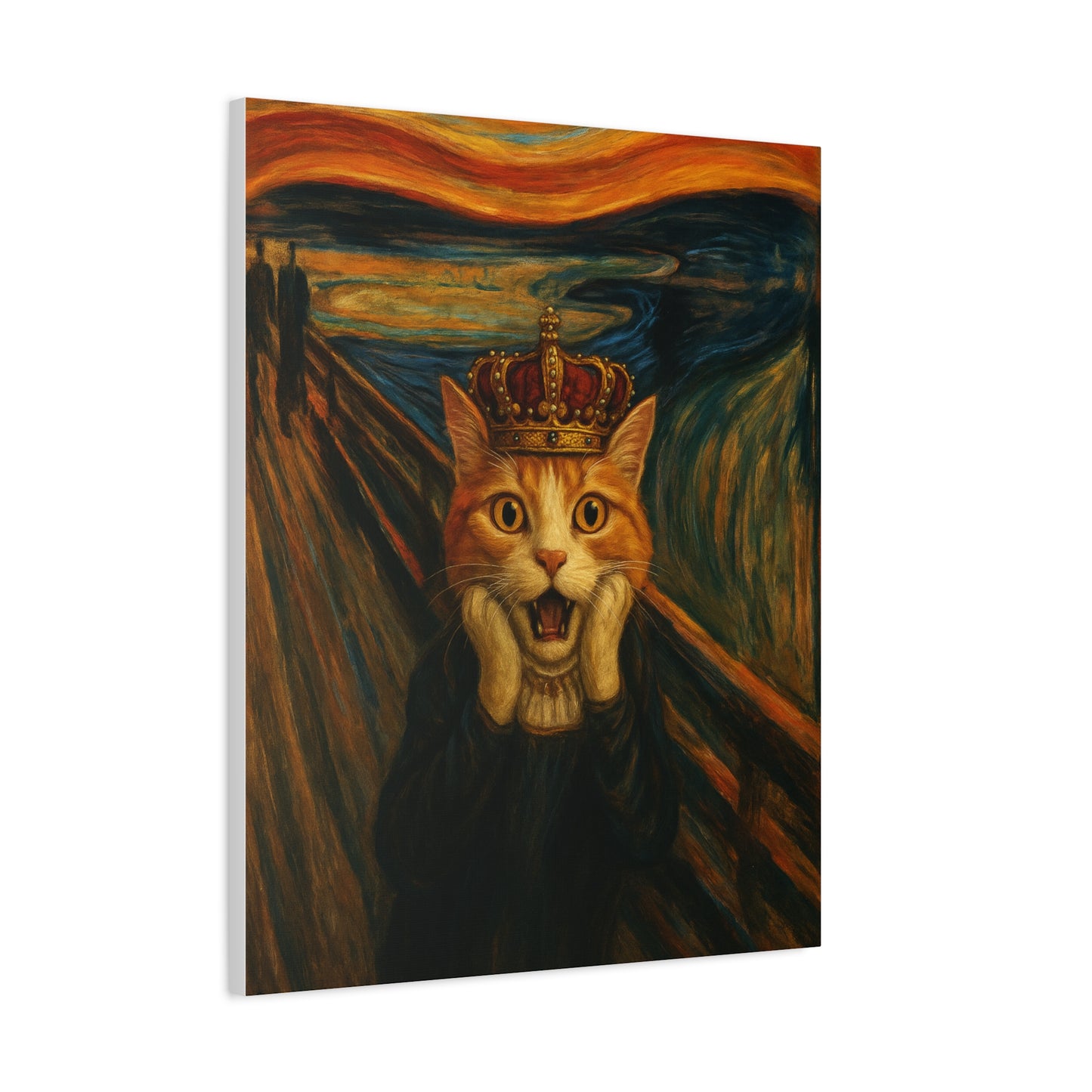 Cat Art of The Scream, Colorful Funny Cat Lovers, Wall Art, Home Decor, Cat Owners Gift, Cat Lover Gift