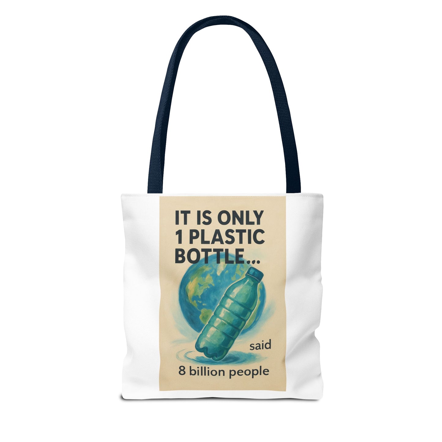 Eco-Friendly Tote Bag, Recycling Message, Save Earth, Plastic Bottle, Reusable Bag, Environmental Awareness, Sustainable Shopping