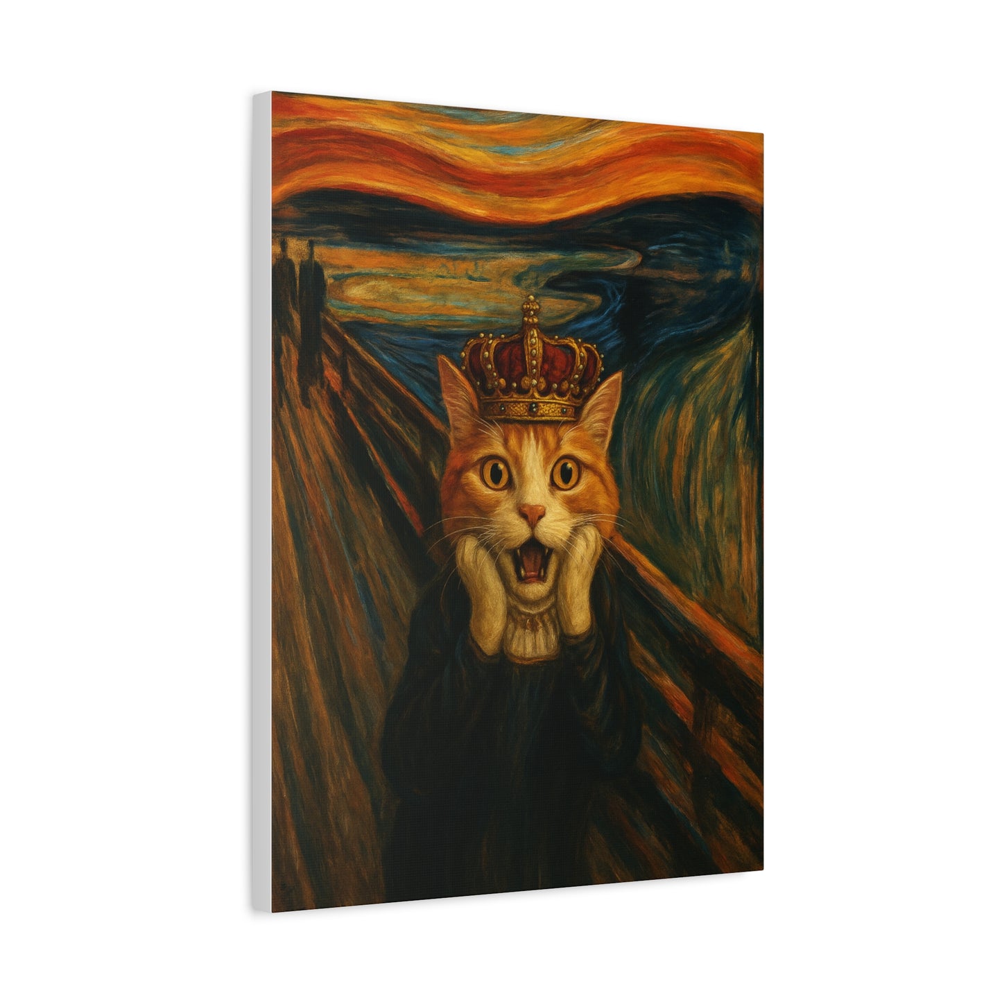 Cat Art of The Scream, Colorful Funny Cat Lovers, Wall Art, Home Decor, Cat Owners Gift, Cat Lover Gift
