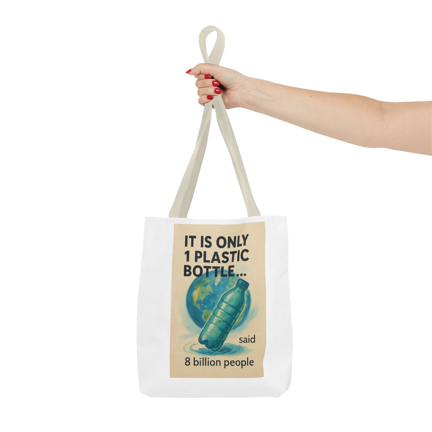 Eco-Friendly Tote Bag, Recycling Message, Save Earth, Plastic Bottle, Reusable Bag, Environmental Awareness, Sustainable Shopping