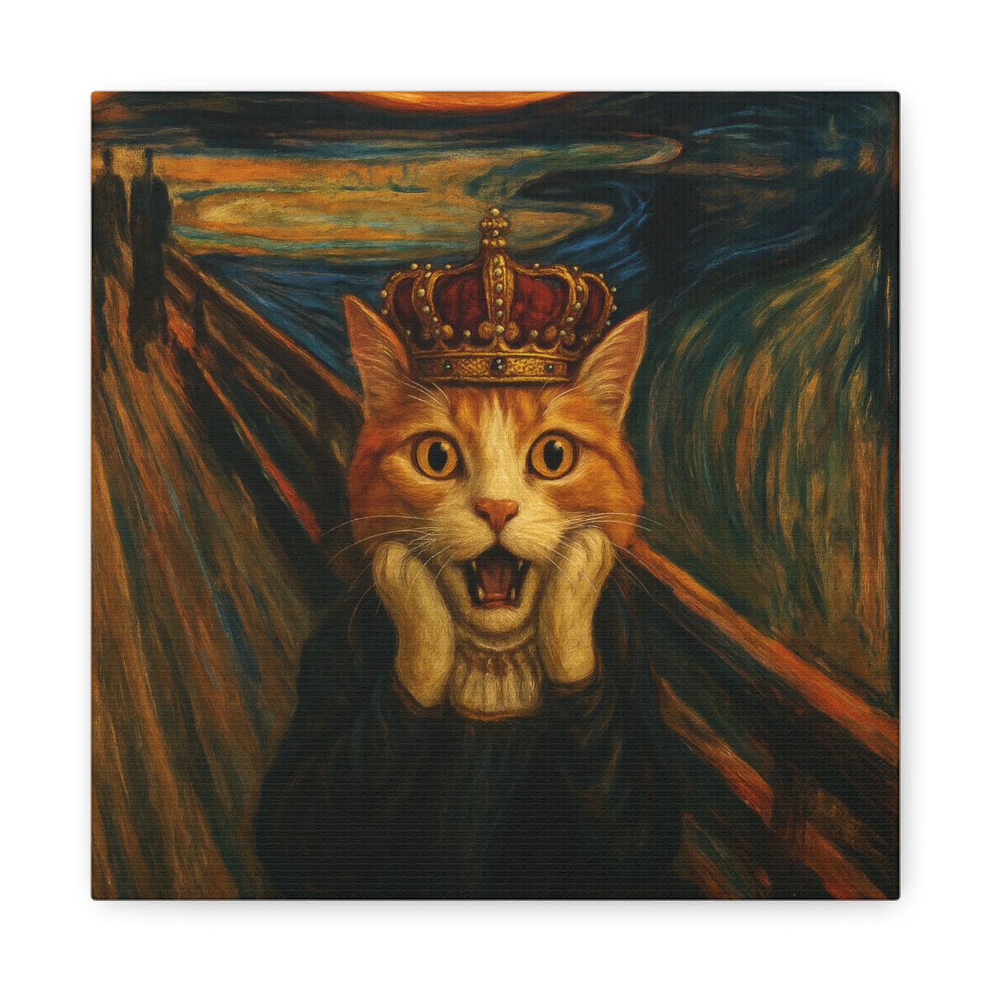 Cat Art of The Scream, Colorful Funny Cat Lovers, Wall Art, Home Decor, Cat Owners Gift, Cat Lover Gift