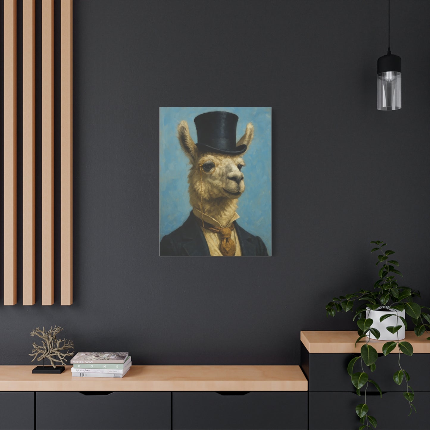Llama Portrait Canvas Art, Quirky Home Decor, Unique Gift for Animal Lovers, Wall Art, Modern Decor, Funny Gift Idea