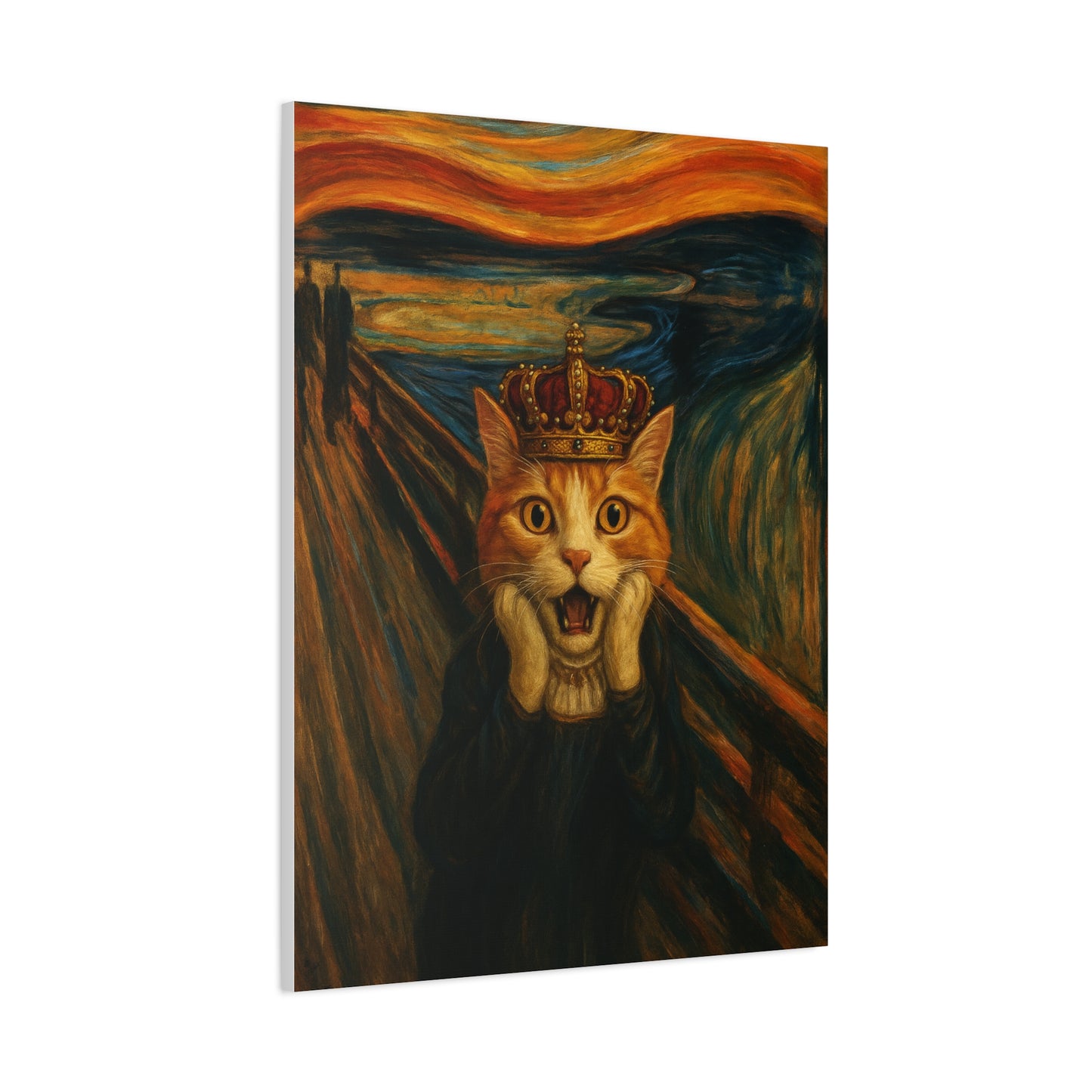 Cat Art of The Scream, Colorful Funny Cat Lovers, Wall Art, Home Decor, Cat Owners Gift, Cat Lover Gift