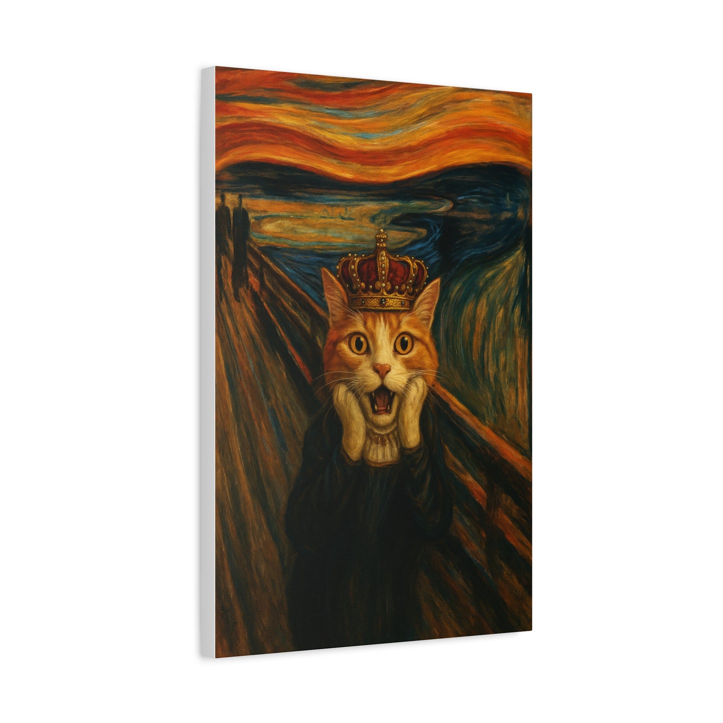 Cat Art of The Scream, Colorful Funny Cat Lovers, Wall Art, Home Decor, Cat Owners Gift, Cat Lover Gift