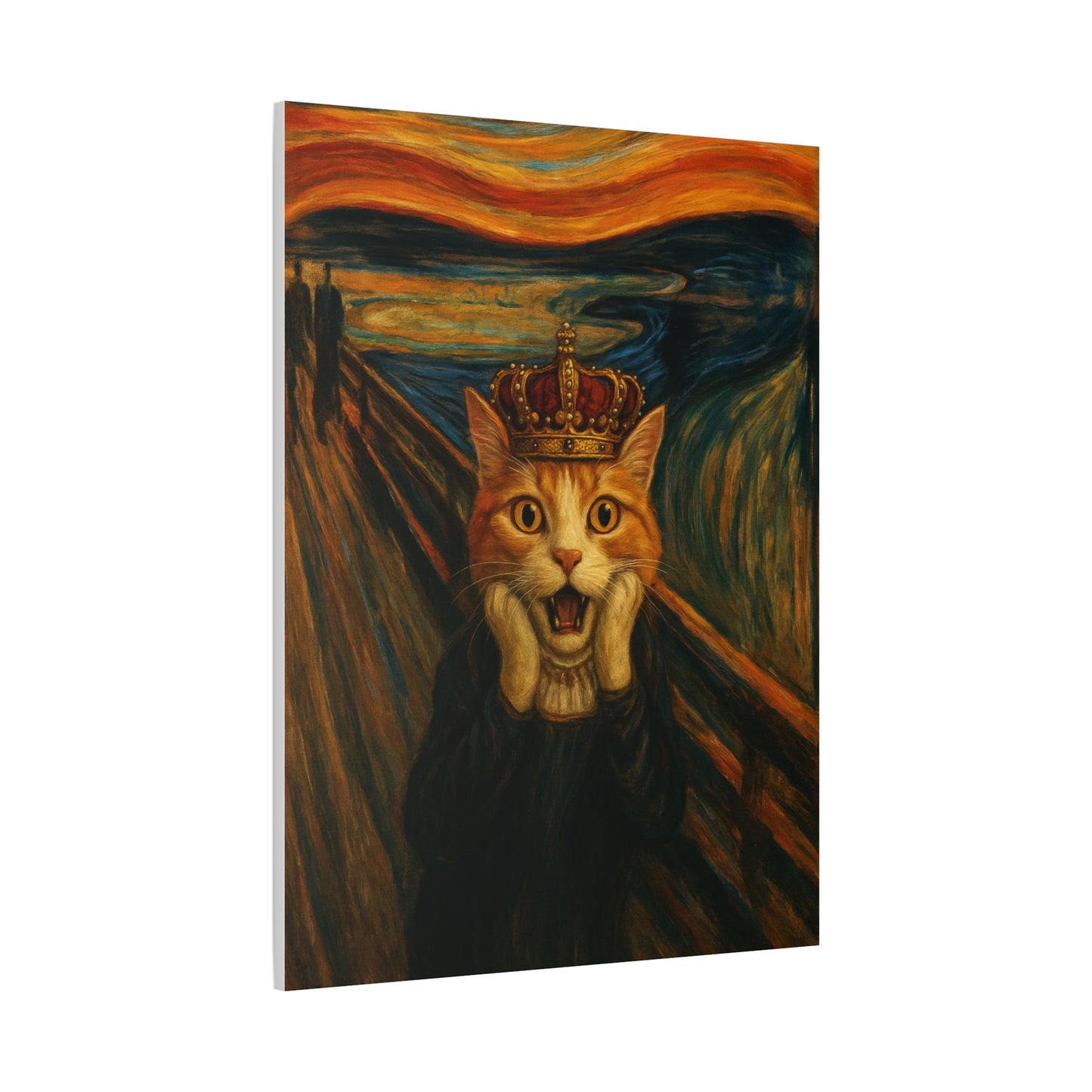 Cat Art of The Scream, Colorful Funny Cat Lovers, Wall Art, Home Decor, Cat Owners Gift, Cat Lover Gift