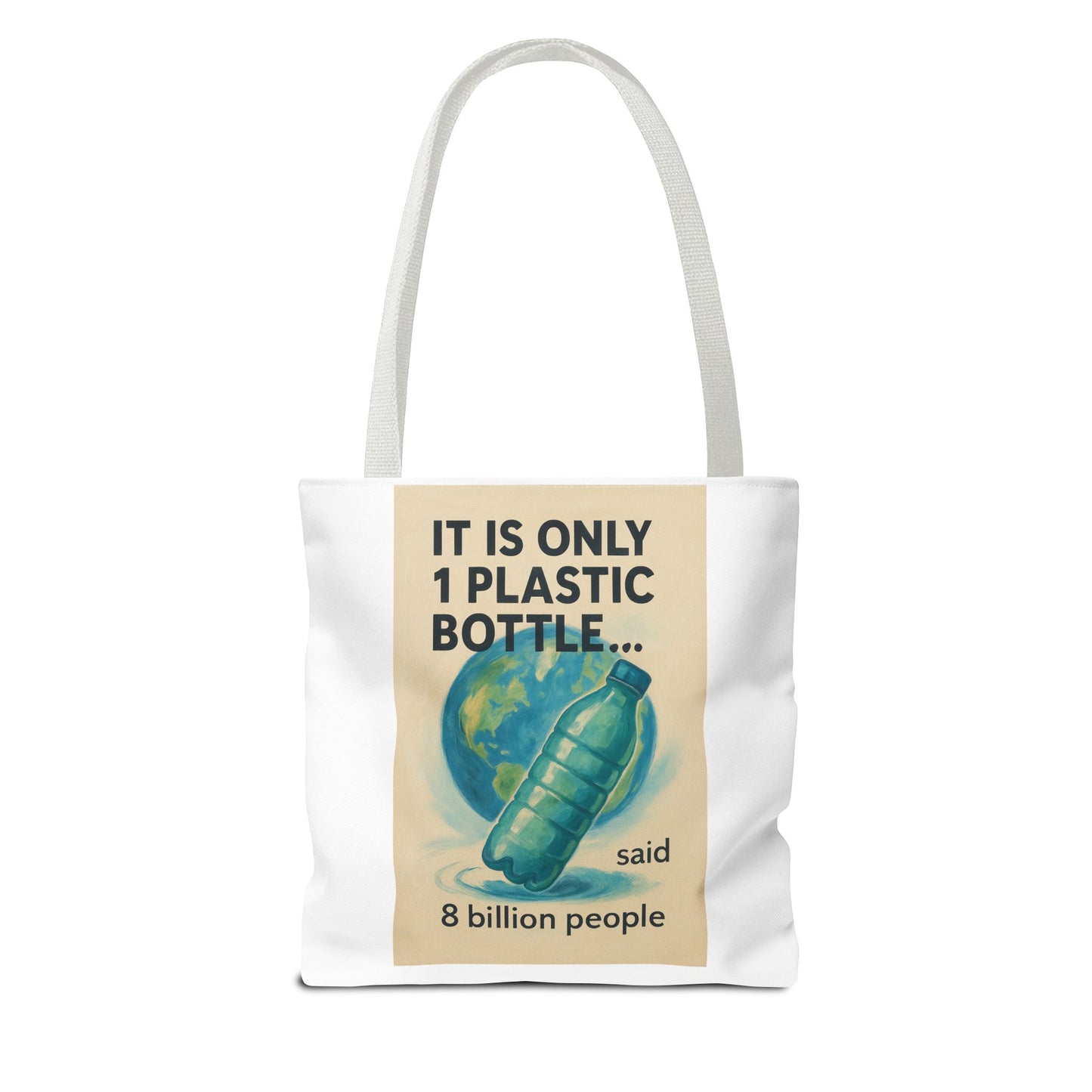 Eco-Friendly Tote Bag, Recycling Message, Save Earth, Plastic Bottle, Reusable Bag, Environmental Awareness, Sustainable Shopping