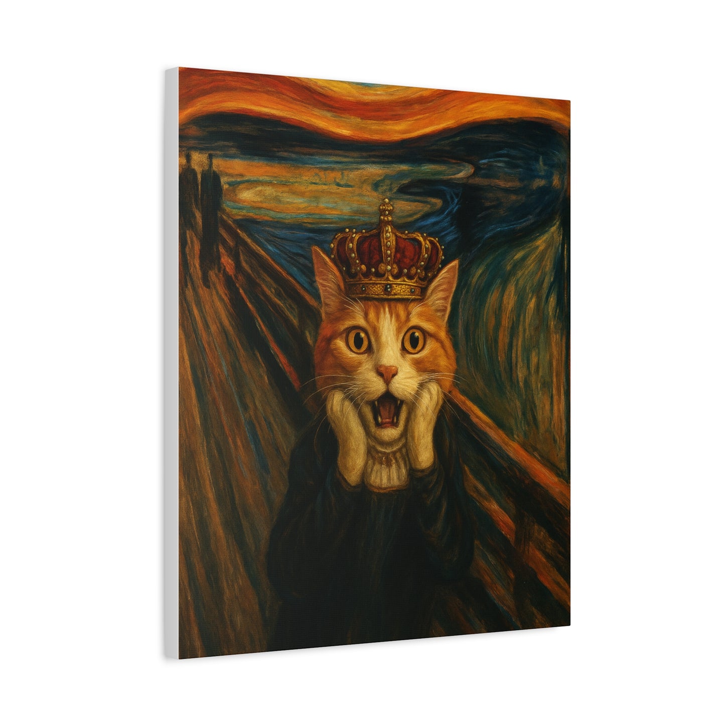 Cat Art of The Scream, Colorful Funny Cat Lovers, Wall Art, Home Decor, Cat Owners Gift, Cat Lover Gift