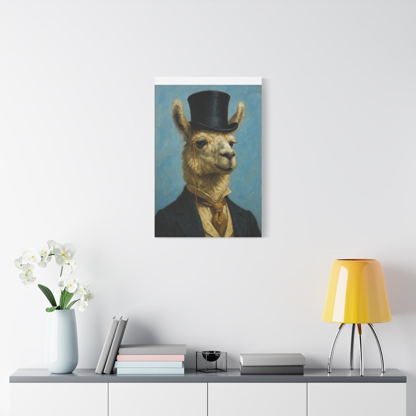 Llama Portrait Canvas Art, Quirky Home Decor, Unique Gift for Animal Lovers, Wall Art, Modern Decor, Funny Gift Idea
