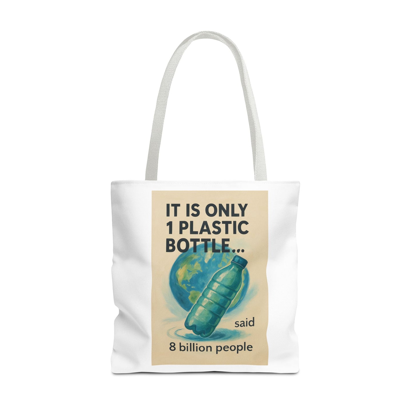 Eco-Friendly Tote Bag, Recycling Message, Save Earth, Plastic Bottle, Reusable Bag, Environmental Awareness, Sustainable Shopping