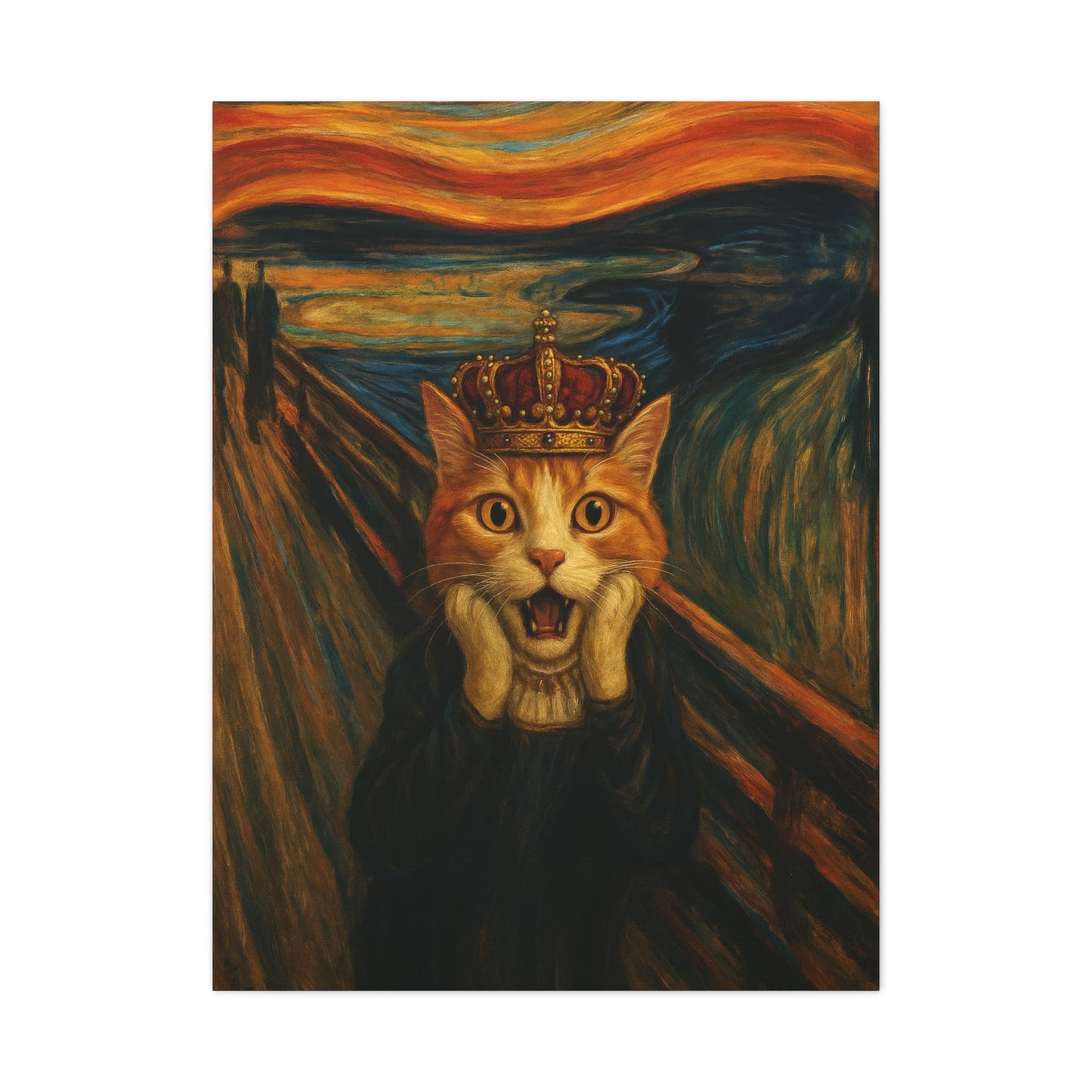 Cat Art of The Scream, Colorful Funny Cat Lovers, Wall Art, Home Decor, Cat Owners Gift, Cat Lover Gift