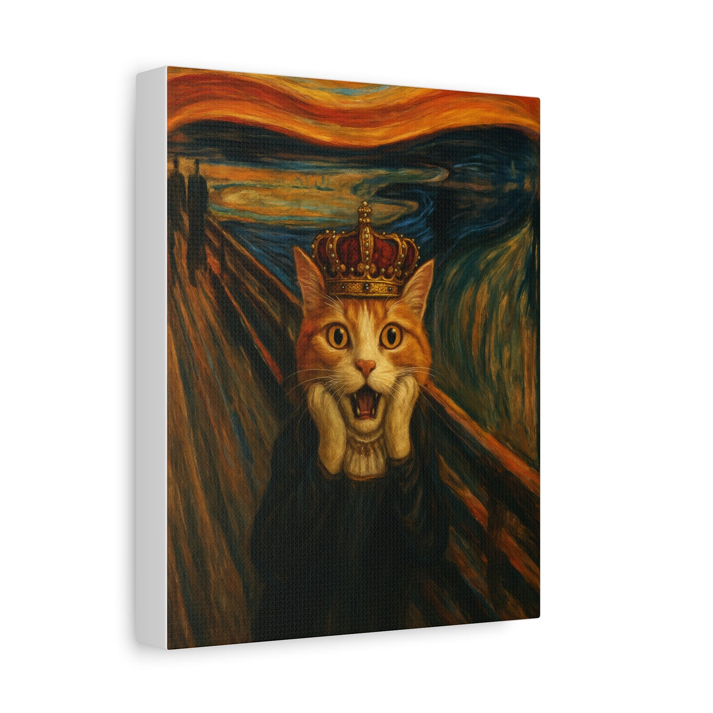 Cat Art of The Scream, Colorful Funny Cat Lovers, Wall Art, Home Decor, Cat Owners Gift, Cat Lover Gift