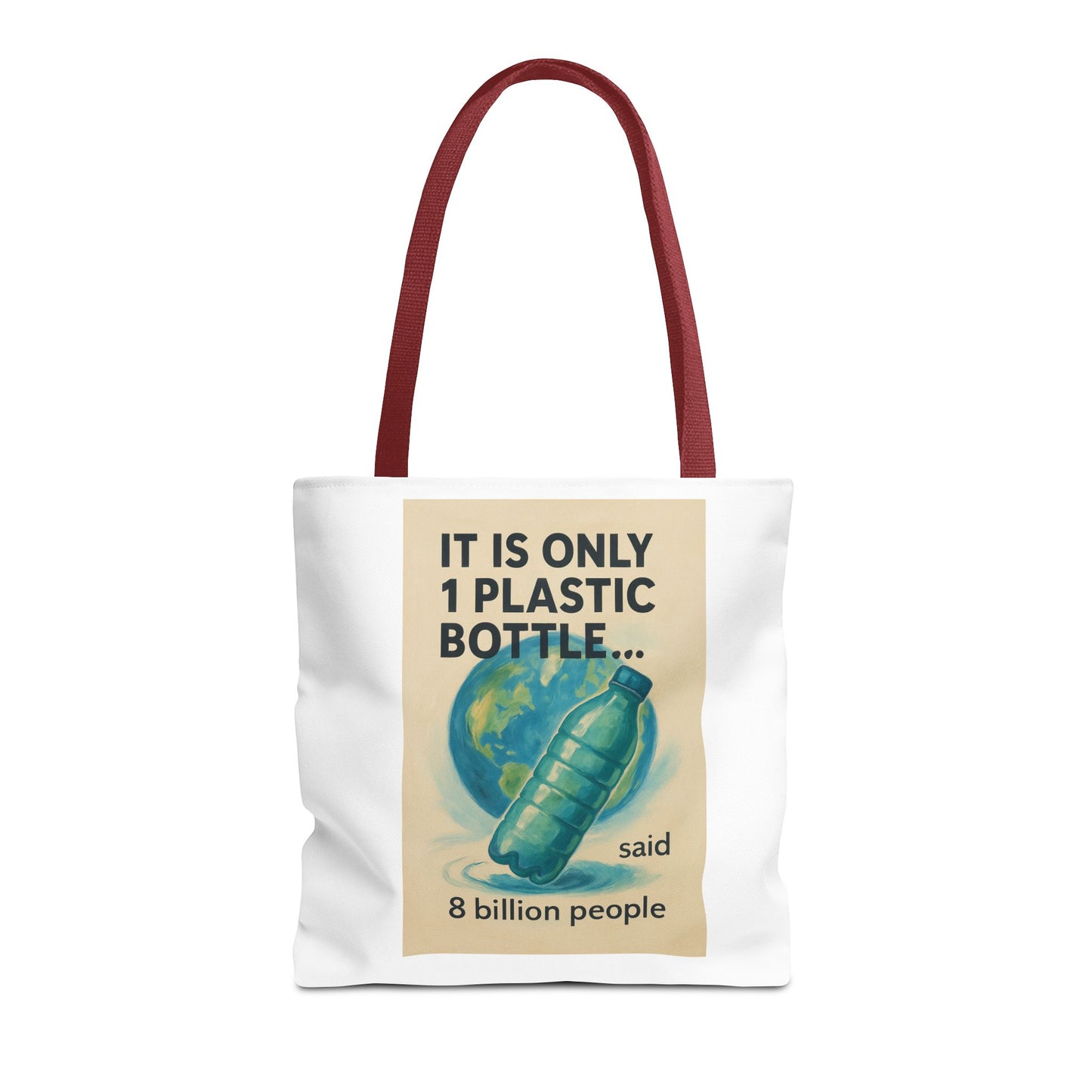 Eco-Friendly Tote Bag, Recycling Message, Save Earth, Plastic Bottle, Reusable Bag, Environmental Awareness, Sustainable Shopping