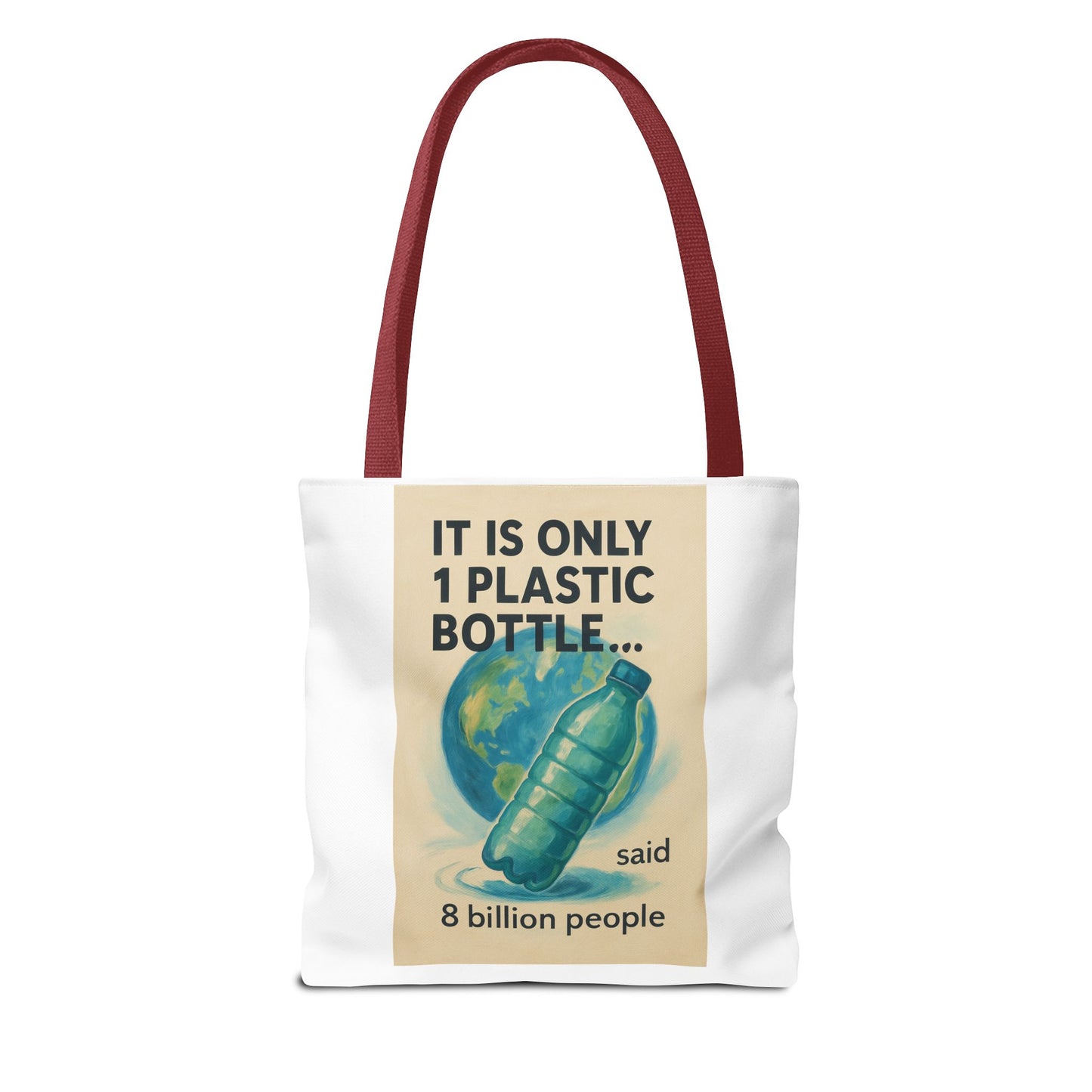 Eco-Friendly Tote Bag, Recycling Message, Save Earth, Plastic Bottle, Reusable Bag, Environmental Awareness, Sustainable Shopping