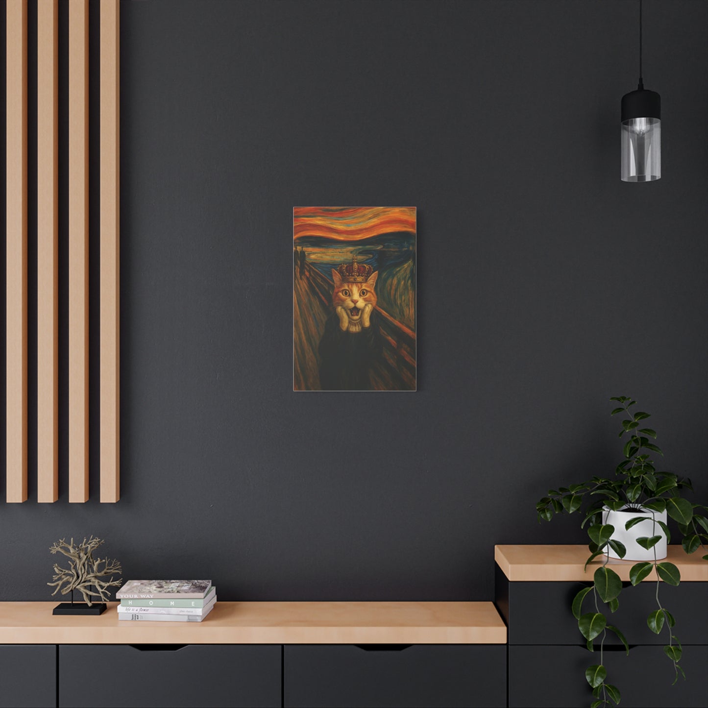 Cat Art of The Scream, Colorful Funny Cat Lovers, Wall Art, Home Decor, Cat Owners Gift, Cat Lover Gift
