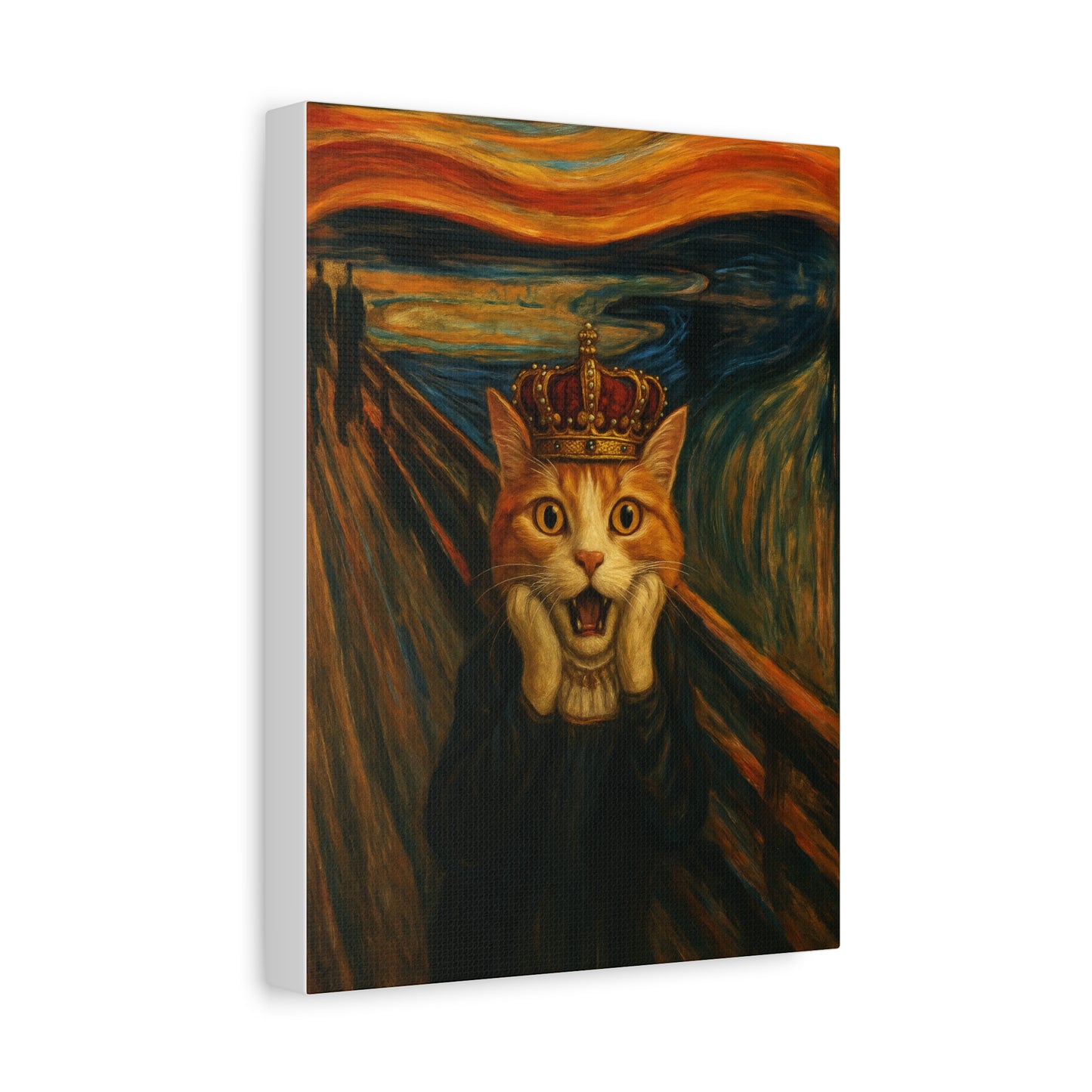 Cat Art of The Scream, Colorful Funny Cat Lovers, Wall Art, Home Decor, Cat Owners Gift, Cat Lover Gift