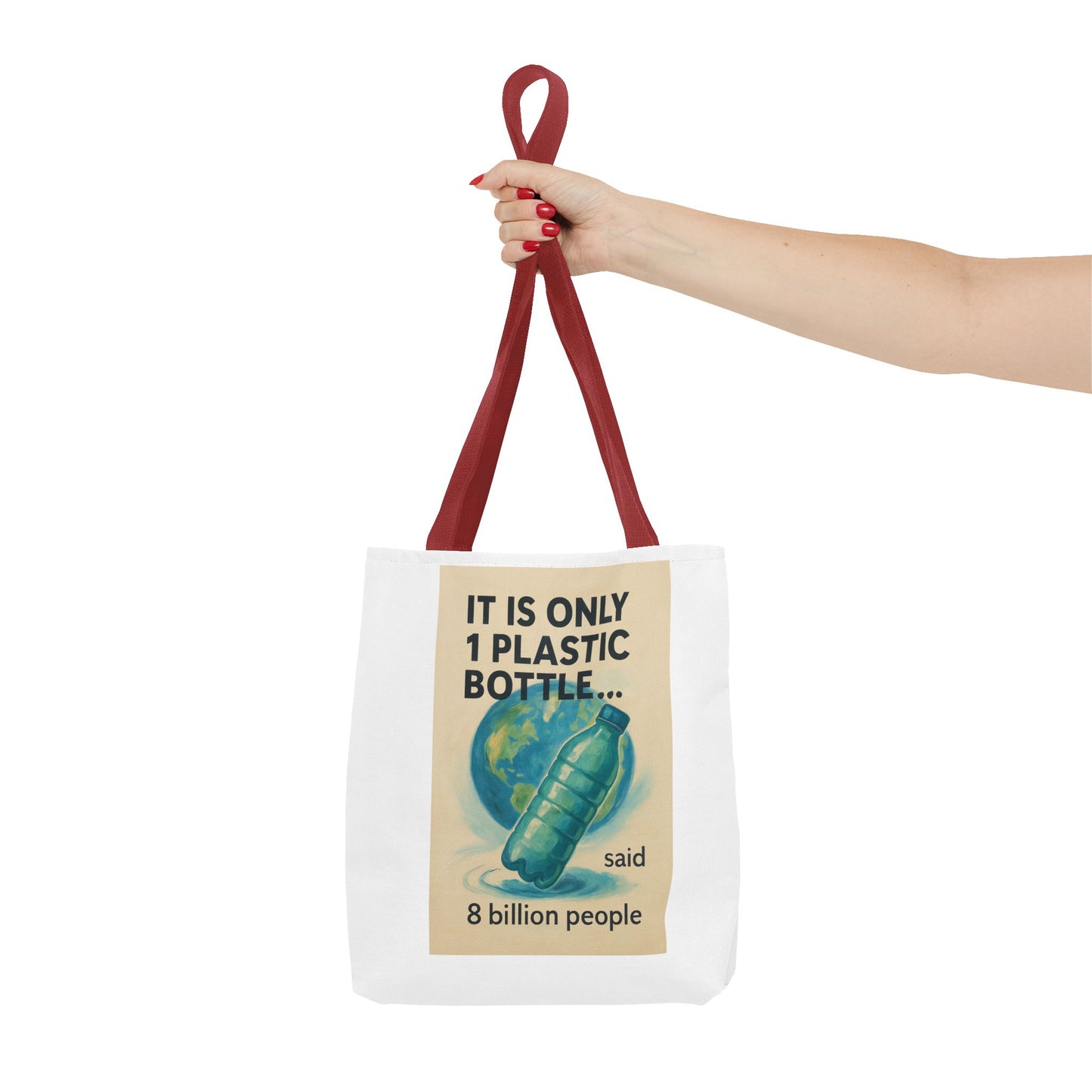 Eco-Friendly Tote Bag, Recycling Message, Save Earth, Plastic Bottle, Reusable Bag, Environmental Awareness, Sustainable Shopping