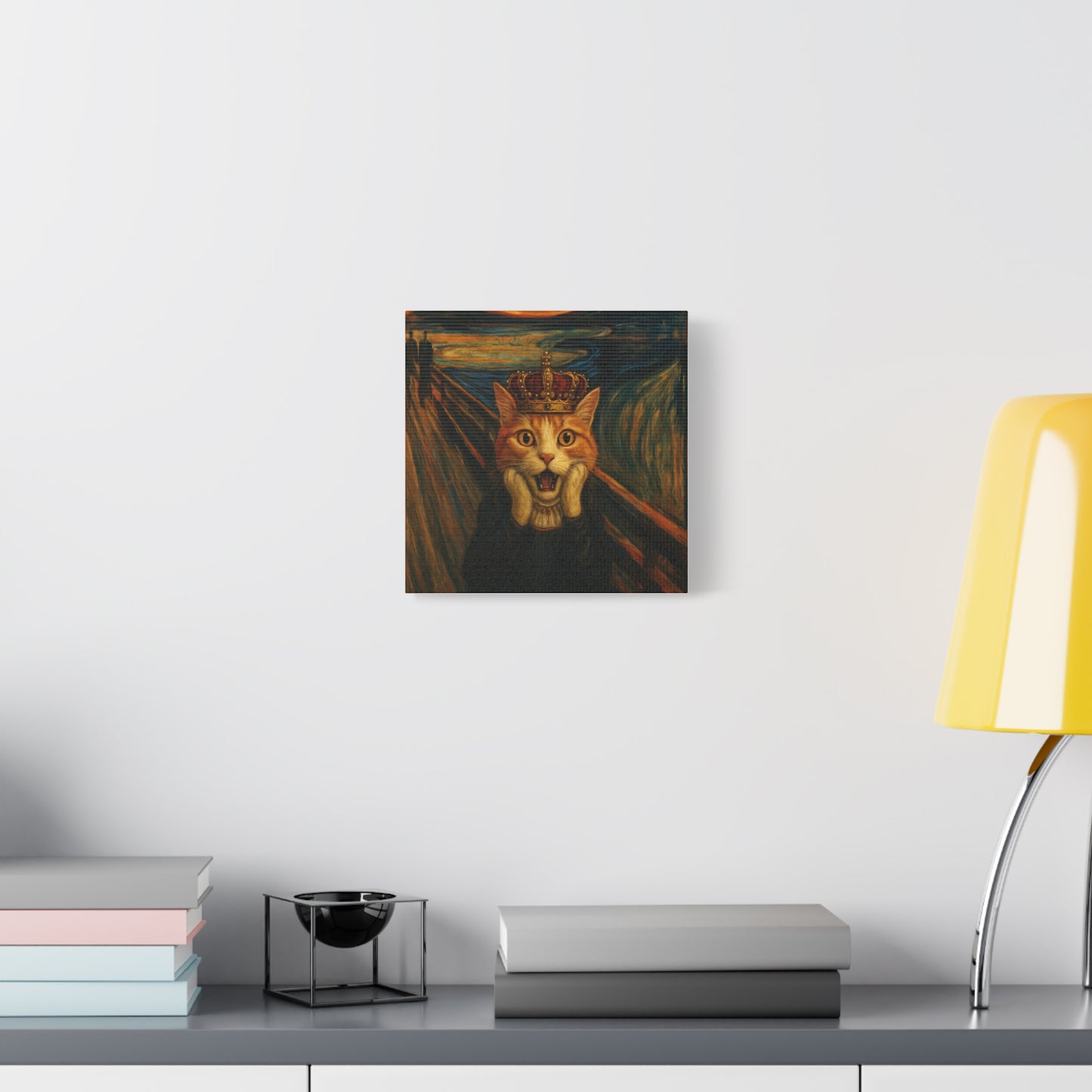 Cat Art of The Scream, Colorful Funny Cat Lovers, Wall Art, Home Decor, Cat Owners Gift, Cat Lover Gift