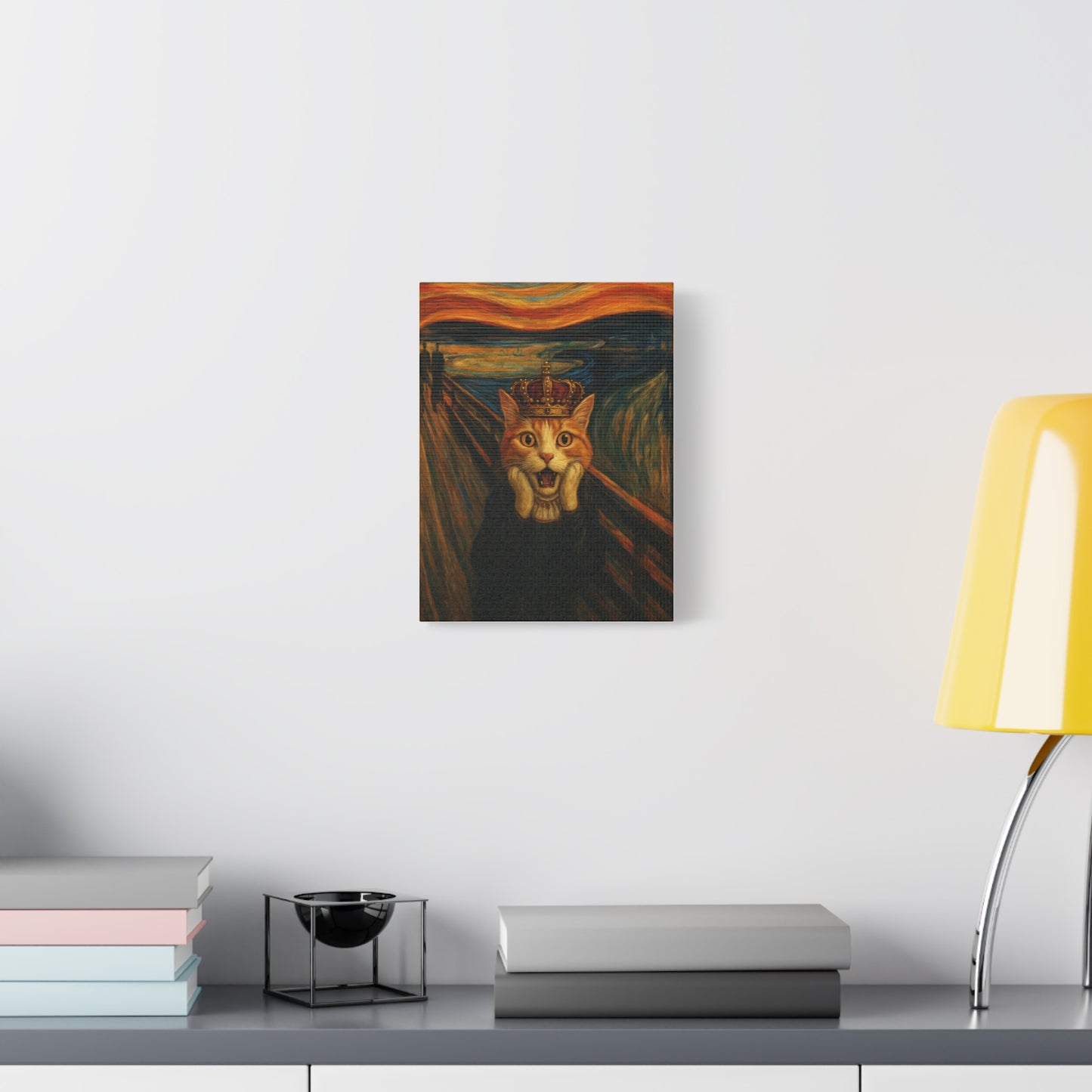 Cat Art of The Scream, Colorful Funny Cat Lovers, Wall Art, Home Decor, Cat Owners Gift, Cat Lover Gift