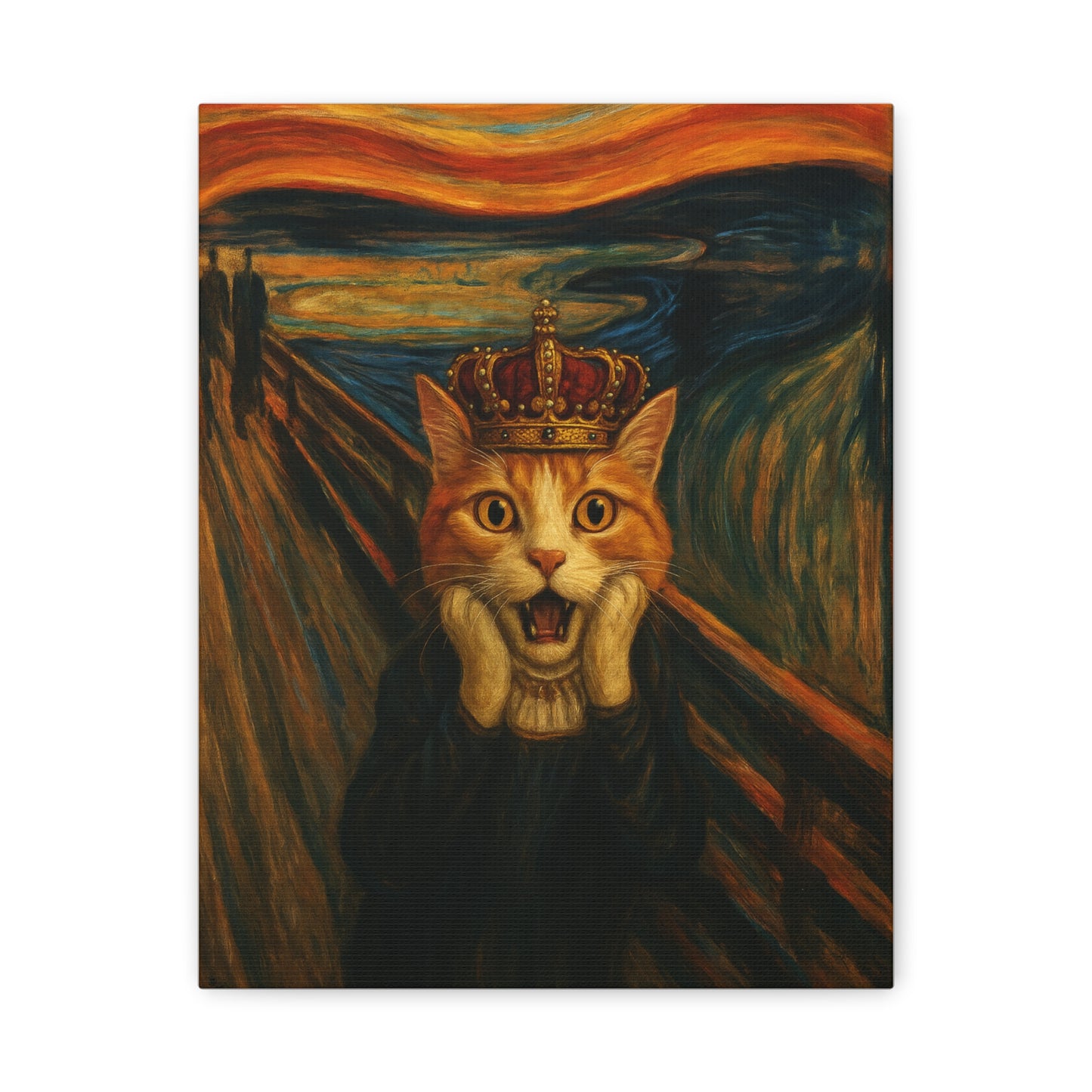 Cat Art of The Scream, Colorful Funny Cat Lovers, Wall Art, Home Decor, Cat Owners Gift, Cat Lover Gift