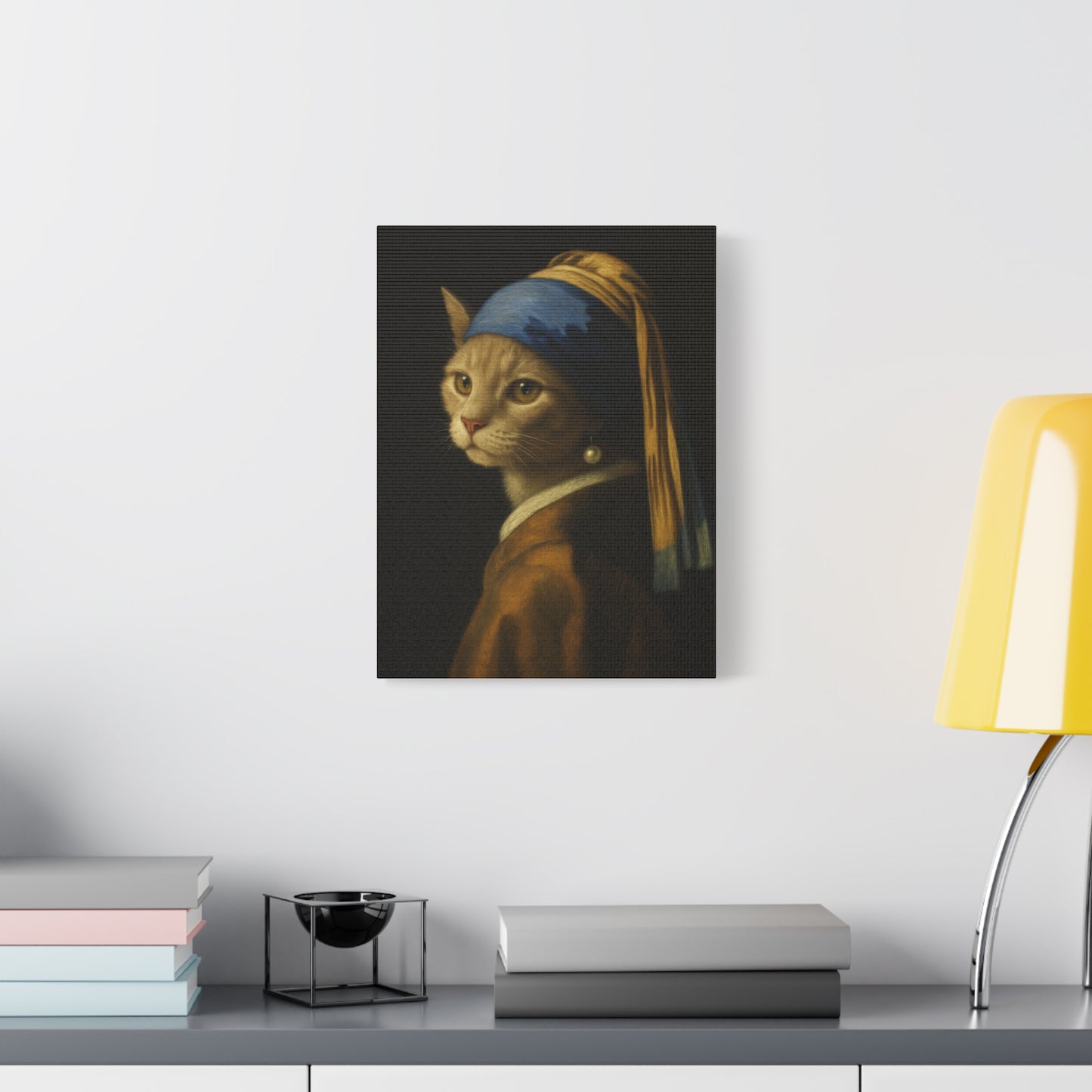 Girl with the Pearl Earring, Cat Art, Wall Decor, Fine Art, Home Decor, Animal Lover Gift