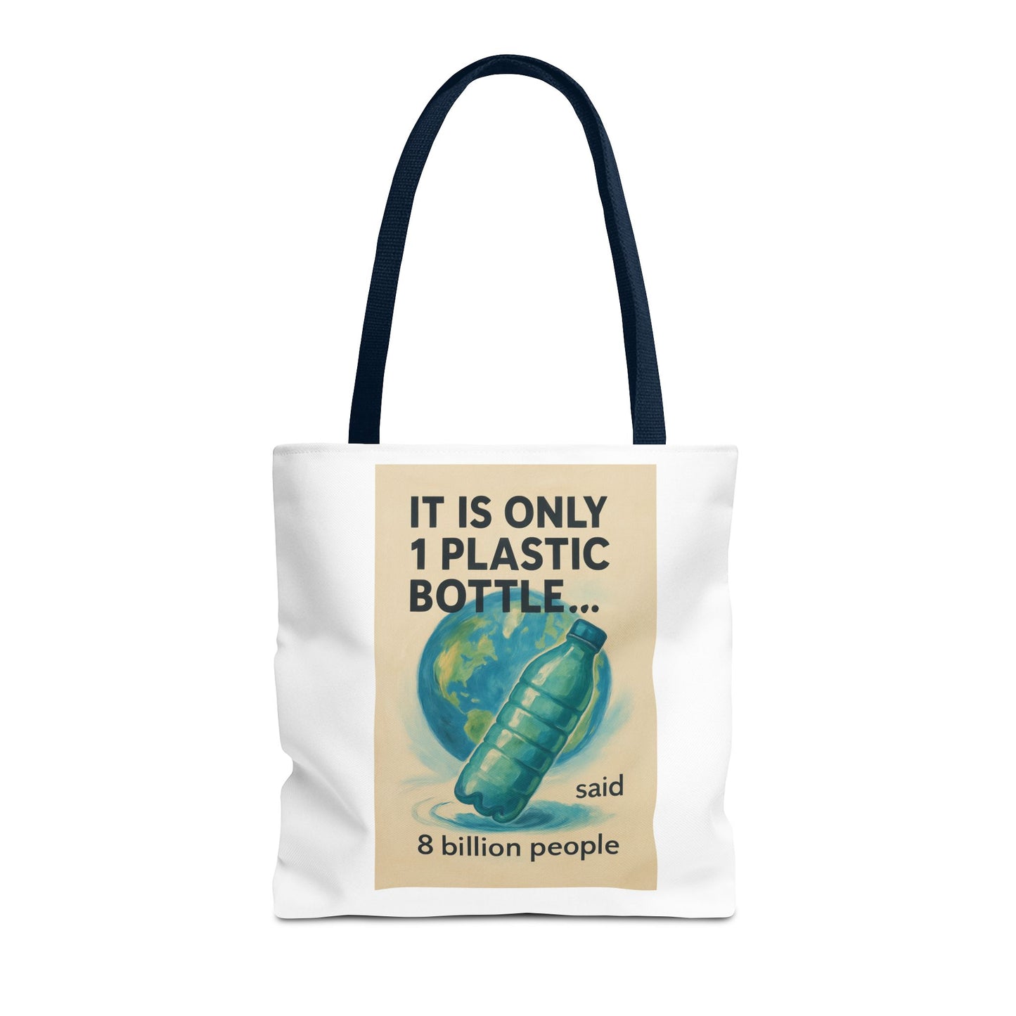 Eco-Friendly Tote Bag, Recycling Message, Save Earth, Plastic Bottle, Reusable Bag, Environmental Awareness, Sustainable Shopping