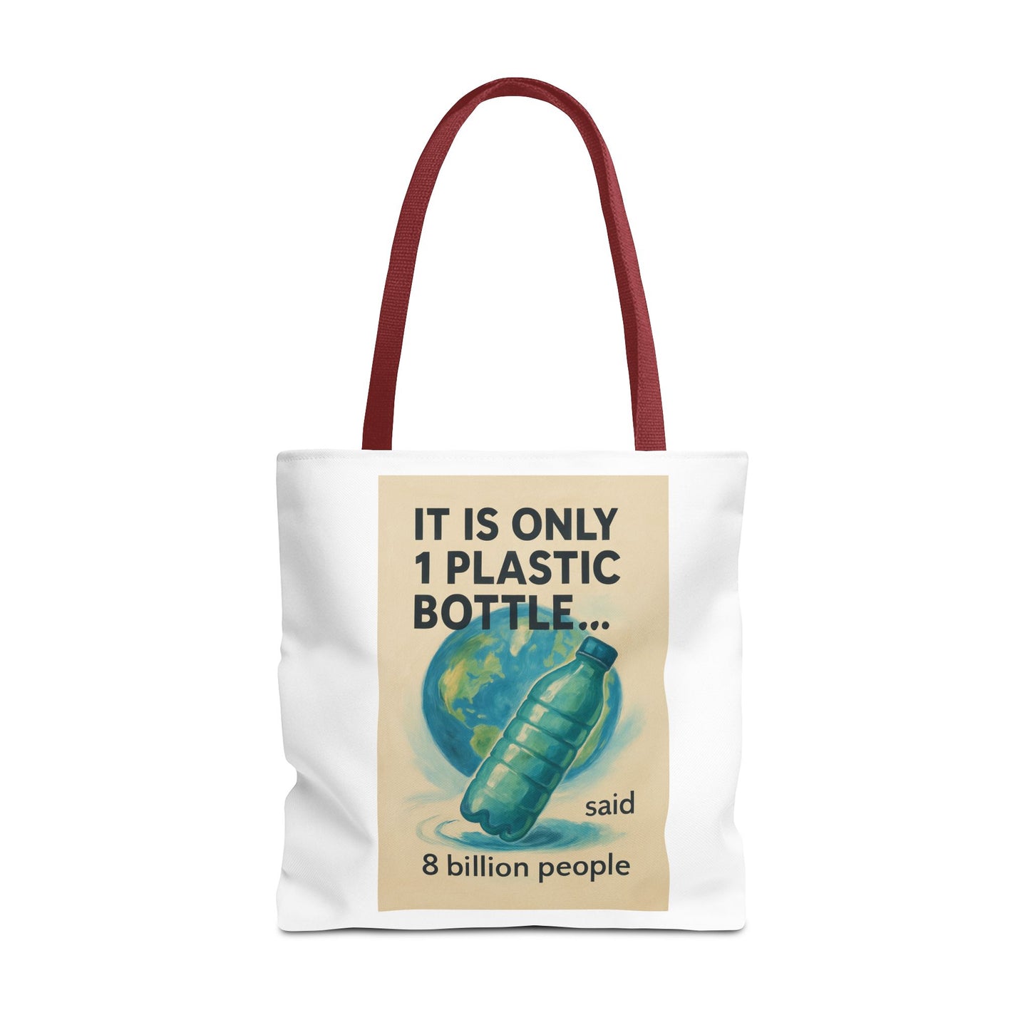Eco-Friendly Tote Bag, Recycling Message, Save Earth, Plastic Bottle, Reusable Bag, Environmental Awareness, Sustainable Shopping