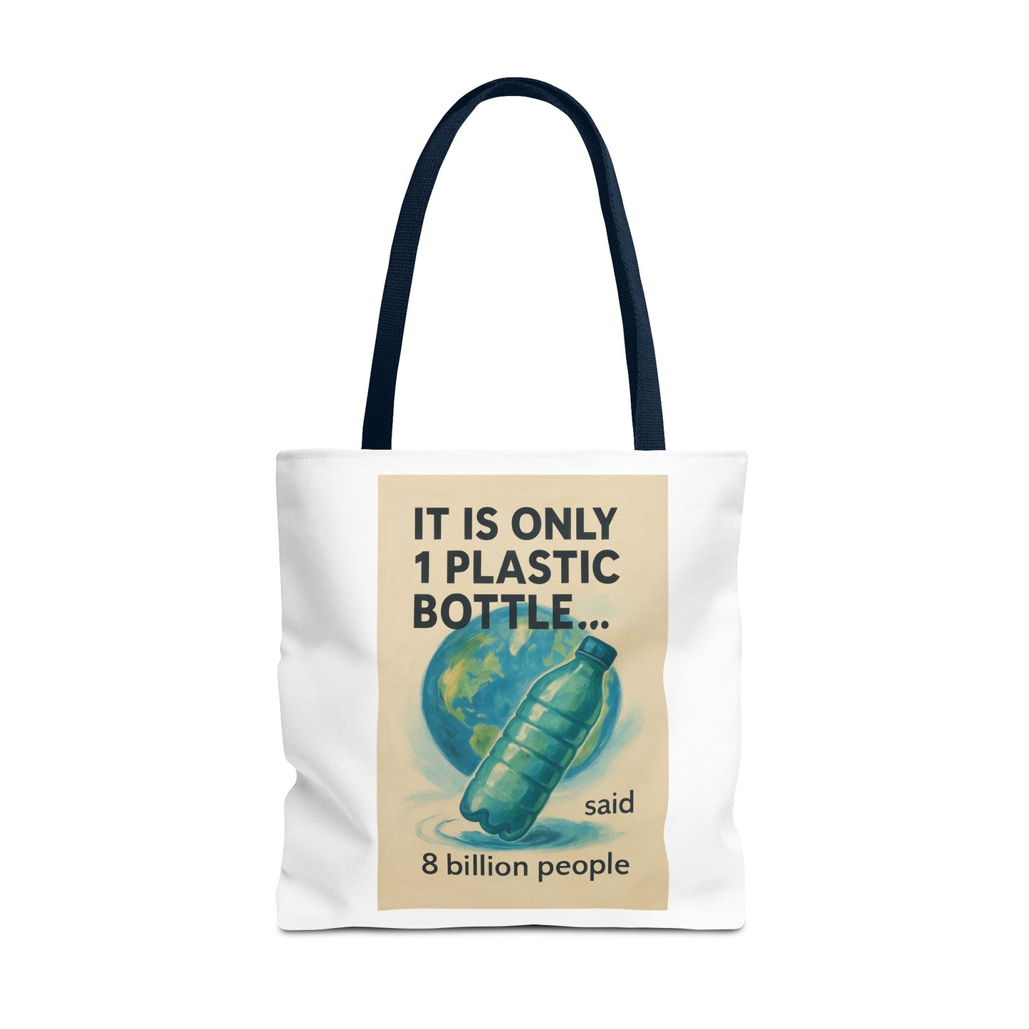 Eco-Friendly Tote Bag, Recycling Message, Save Earth, Plastic Bottle, Reusable Bag, Environmental Awareness, Sustainable Shopping