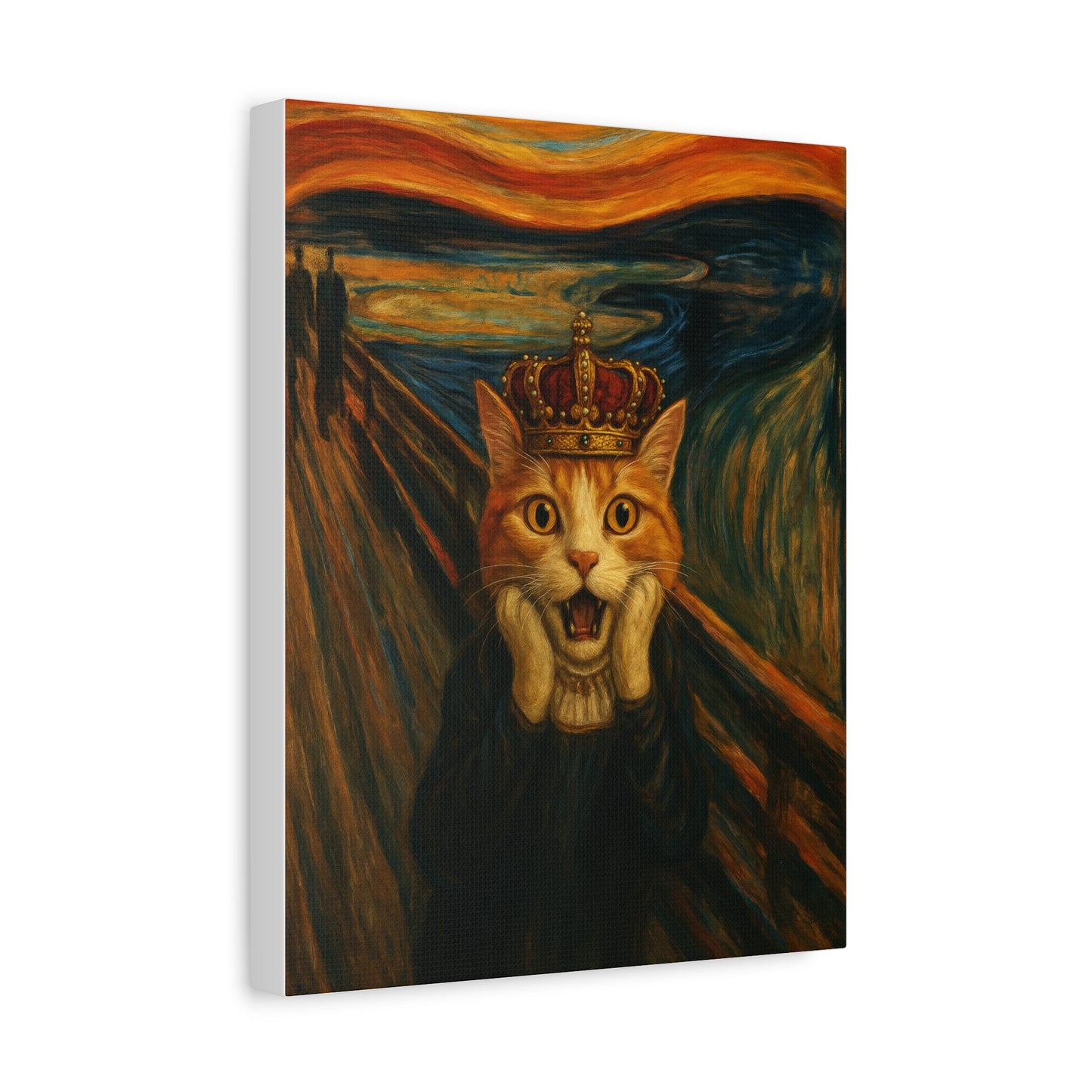 Cat Art of The Scream, Colorful Funny Cat Lovers, Wall Art, Home Decor, Cat Owners Gift, Cat Lover Gift