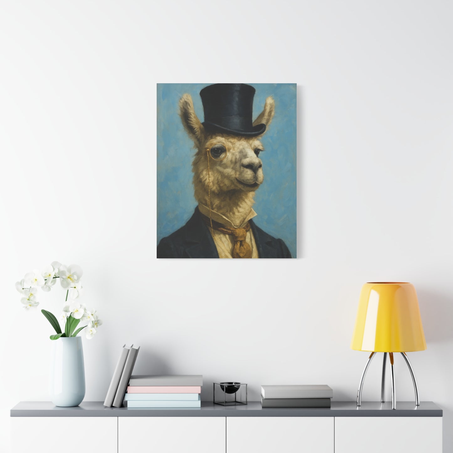 Llama Portrait Canvas Art, Quirky Home Decor, Unique Gift for Animal Lovers, Wall Art, Modern Decor, Funny Gift Idea