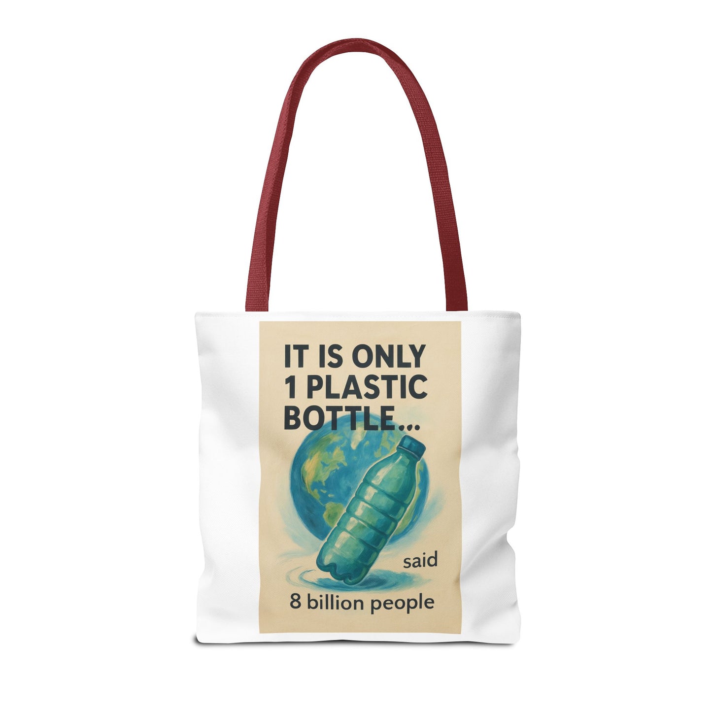 Eco-Friendly Tote Bag, Recycling Message, Save Earth, Plastic Bottle, Reusable Bag, Environmental Awareness, Sustainable Shopping
