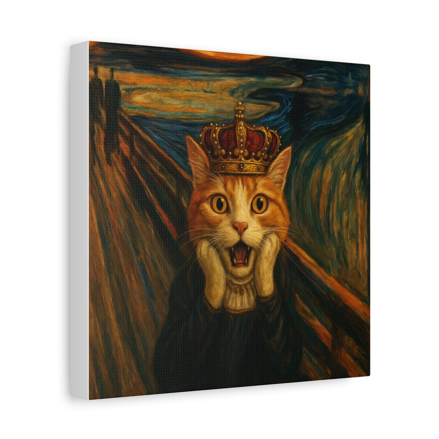 Cat Art of The Scream, Colorful Funny Cat Lovers, Wall Art, Home Decor, Cat Owners Gift, Cat Lover Gift