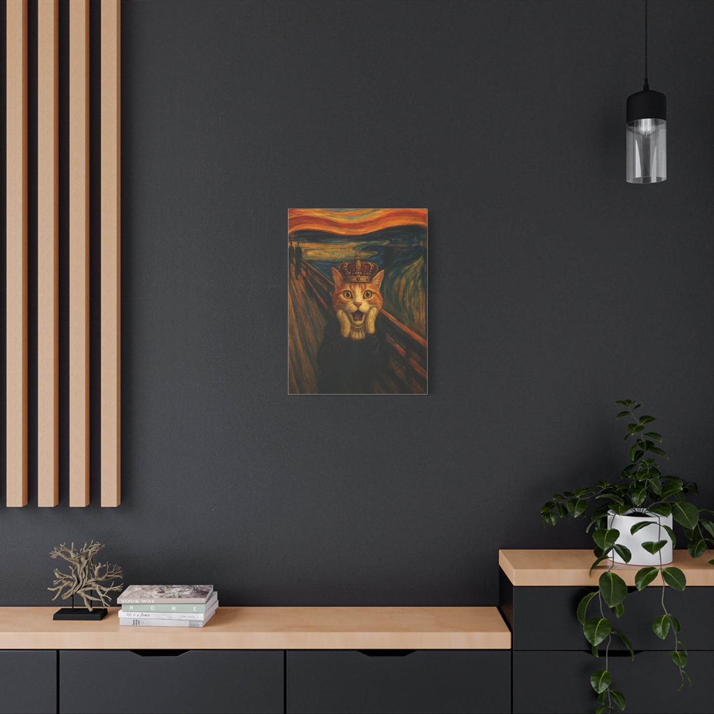 Cat Art of The Scream, Colorful Funny Cat Lovers, Wall Art, Home Decor, Cat Owners Gift, Cat Lover Gift