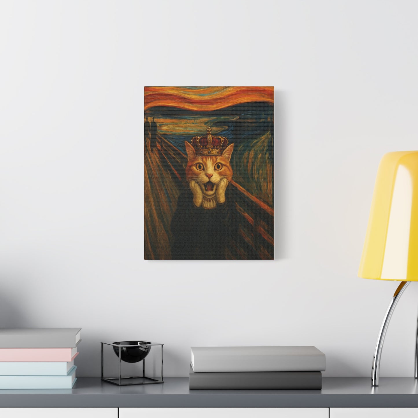 Cat Art of The Scream, Colorful Funny Cat Lovers, Wall Art, Home Decor, Cat Owners Gift, Cat Lover Gift