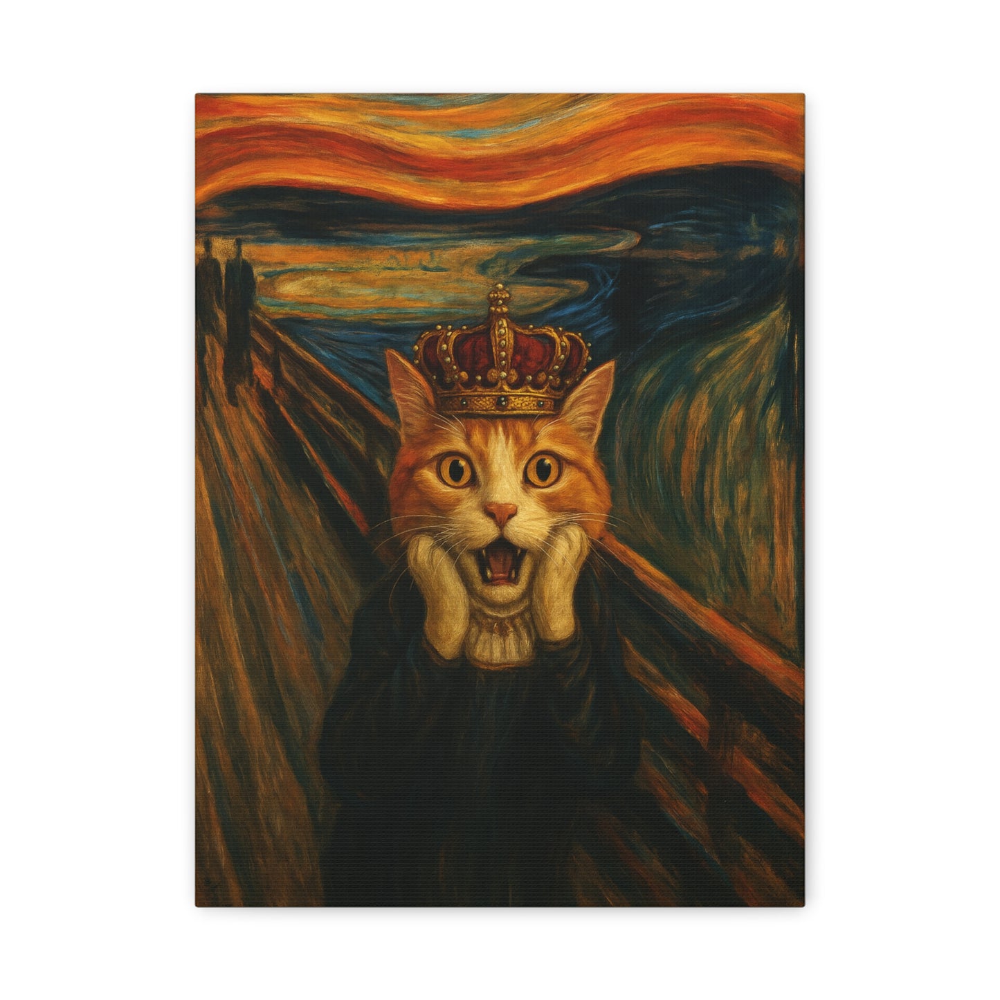 Cat Art of The Scream, Colorful Funny Cat Lovers, Wall Art, Home Decor, Cat Owners Gift, Cat Lover Gift