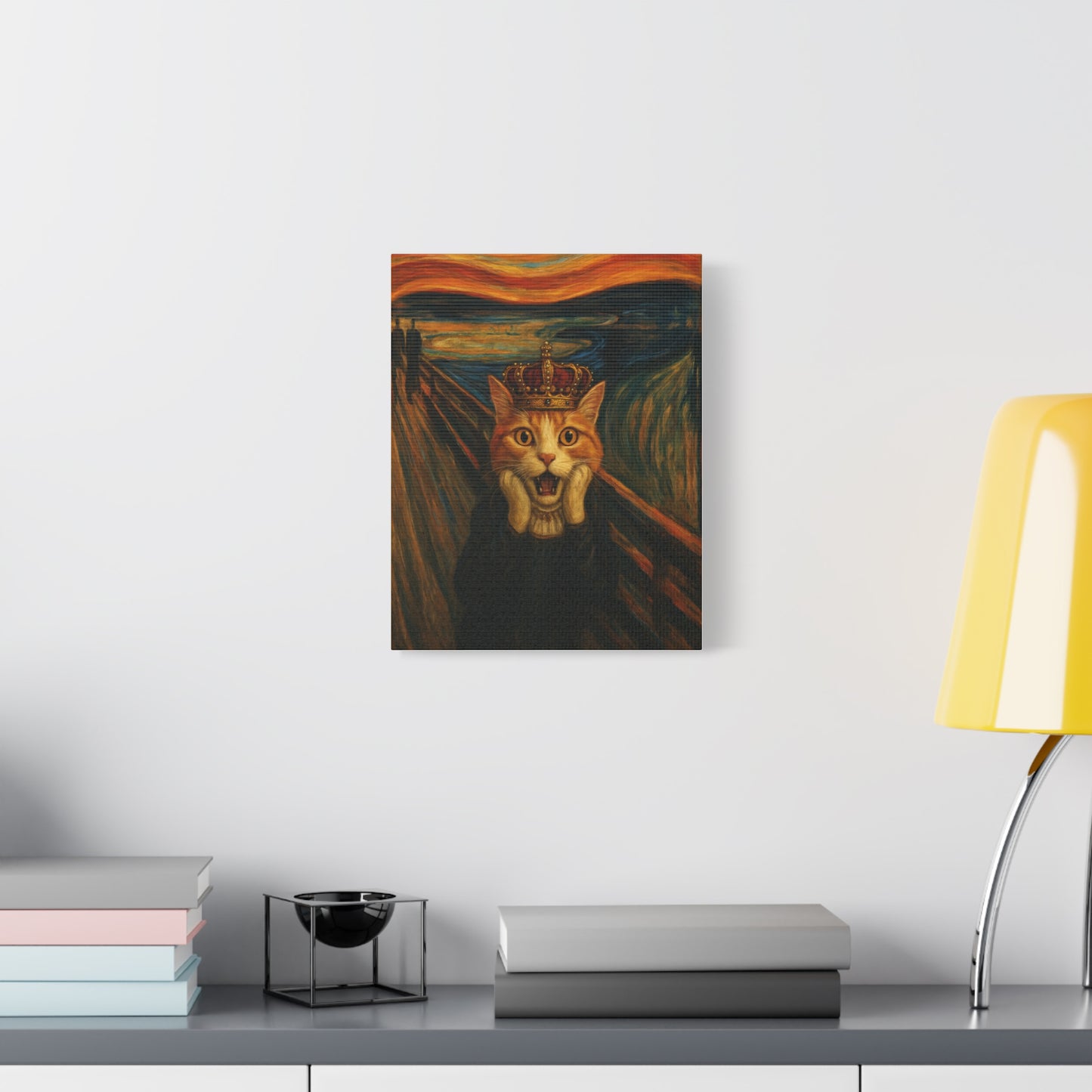 Cat Art of The Scream, Colorful Funny Cat Lovers, Wall Art, Home Decor, Cat Owners Gift, Cat Lover Gift