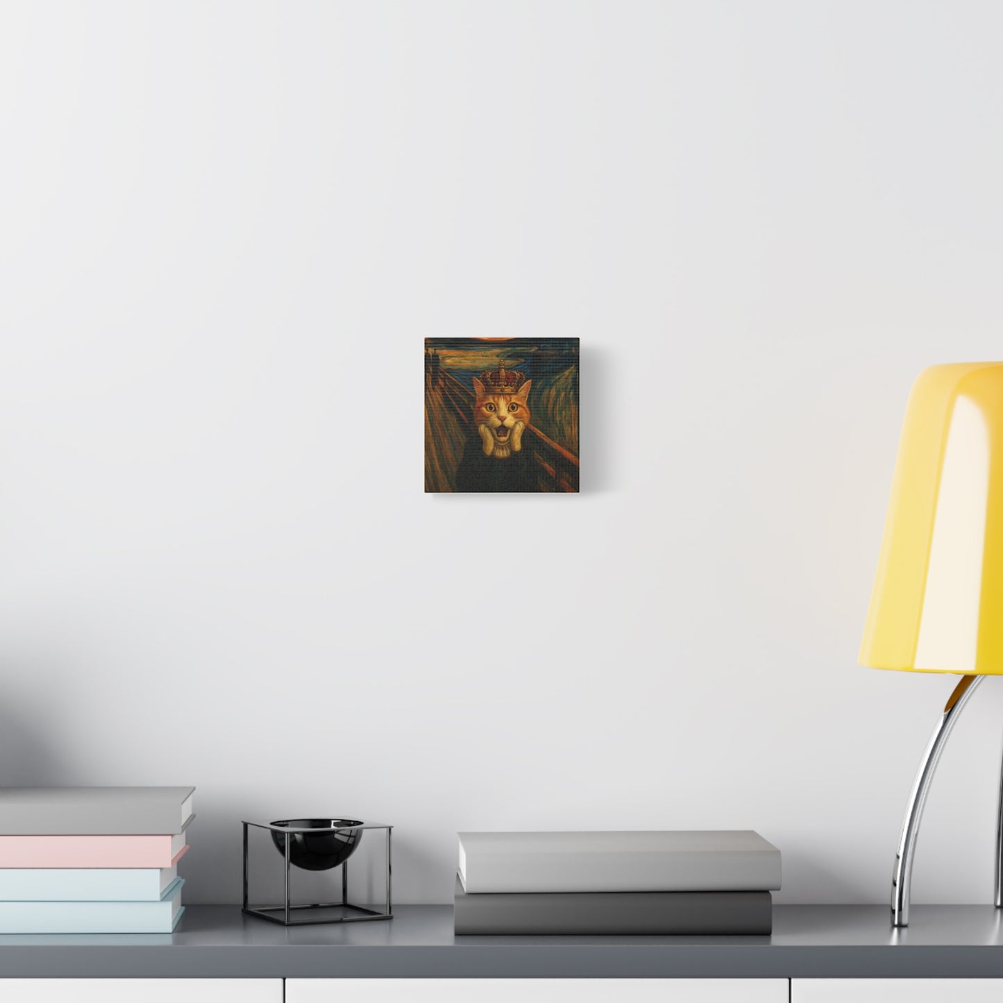 Cat Art of The Scream, Colorful Funny Cat Lovers, Wall Art, Home Decor, Cat Owners Gift, Cat Lover Gift