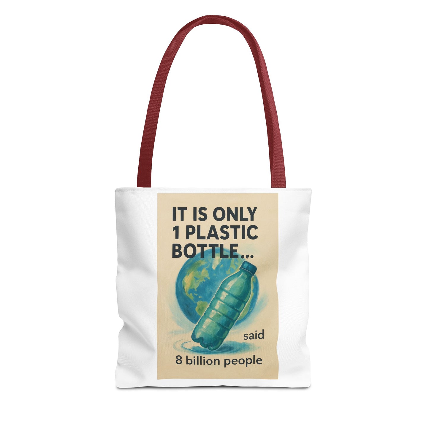 Eco-Friendly Tote Bag, Recycling Message, Save Earth, Plastic Bottle, Reusable Bag, Environmental Awareness, Sustainable Shopping