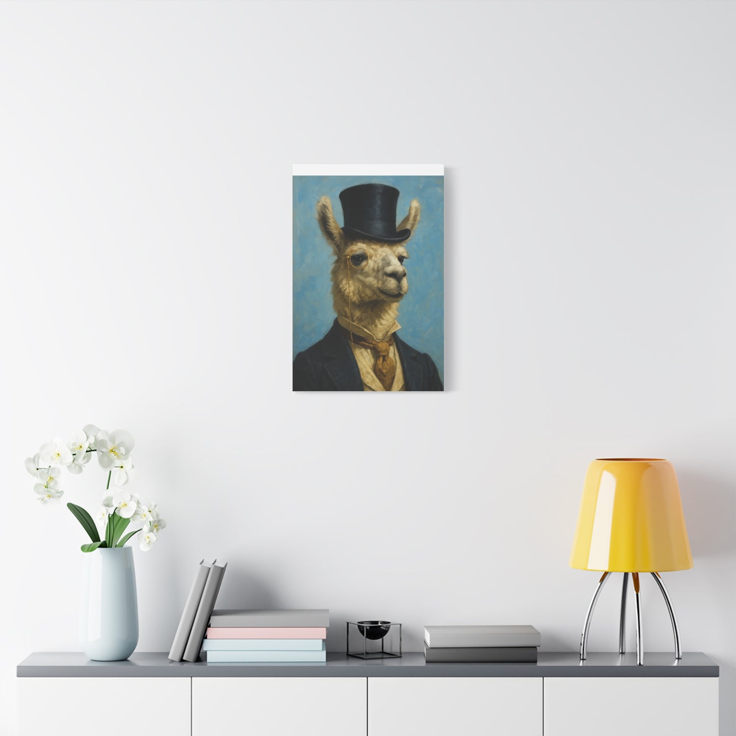 Llama Portrait Canvas Art, Quirky Home Decor, Unique Gift for Animal Lovers, Wall Art, Modern Decor, Funny Gift Idea