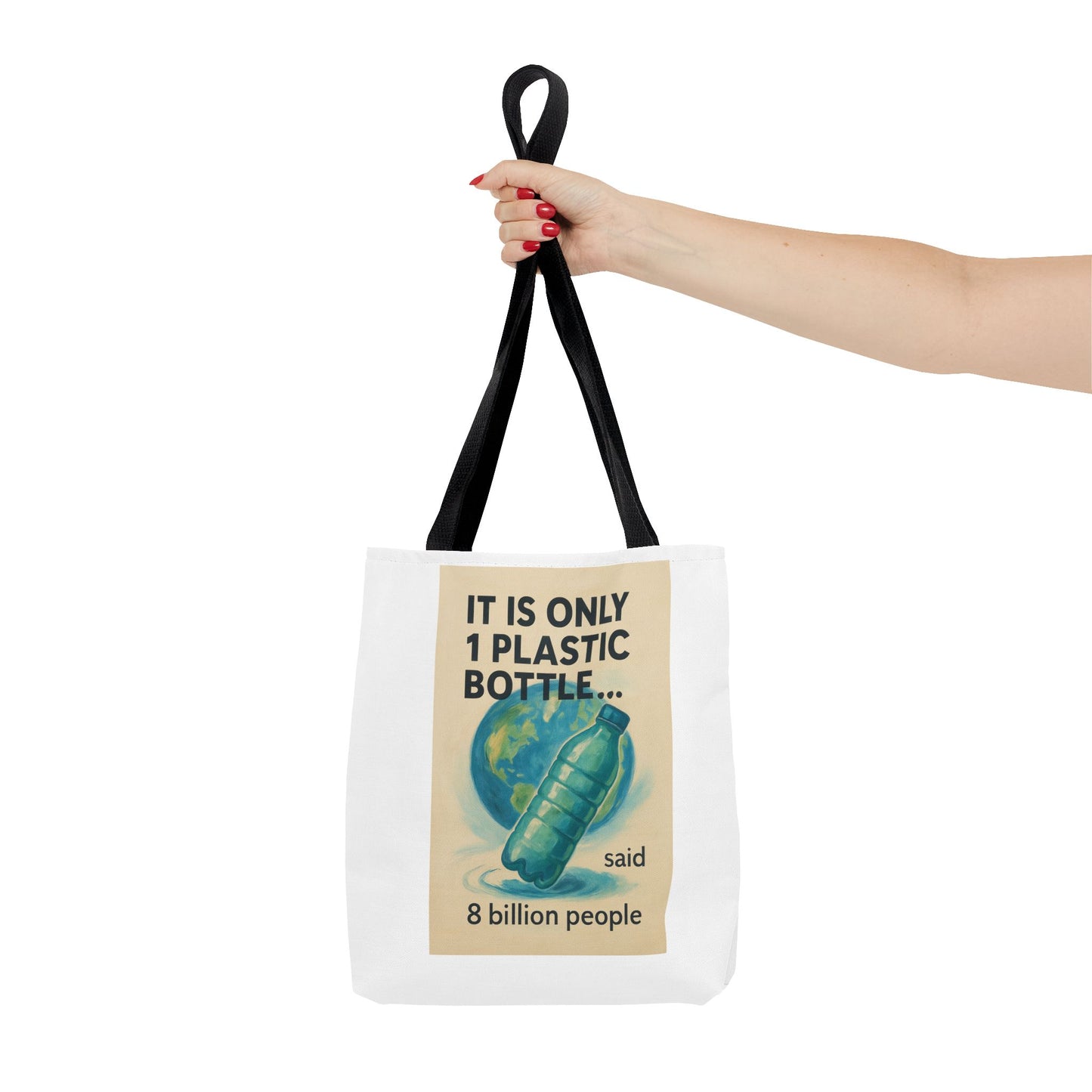 Eco-Friendly Tote Bag, Recycling Message, Save Earth, Plastic Bottle, Reusable Bag, Environmental Awareness, Sustainable Shopping