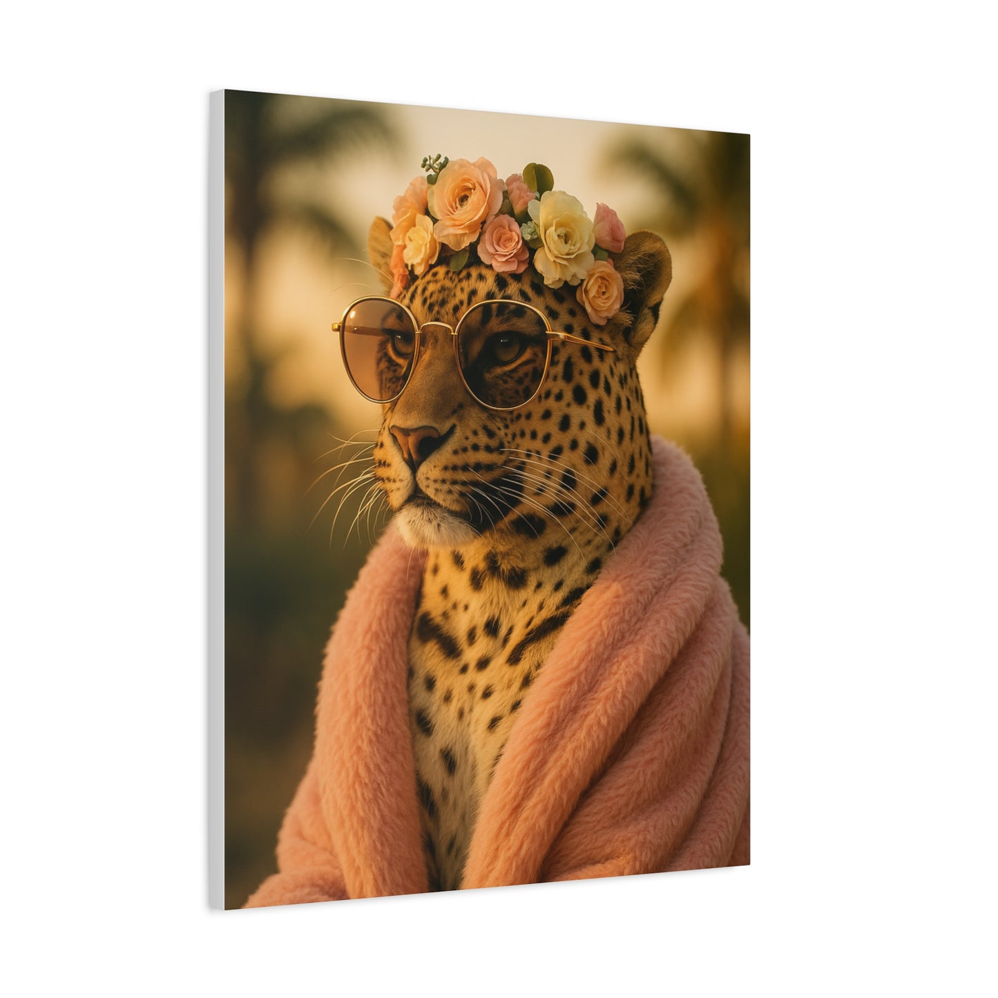 Canvas Print, Leopard Artwork, Whimsical Wall Decor, Home Decor Gift, Animal Lover Gift, Floral Leopard Painting, 1 25 inch Canvas Print