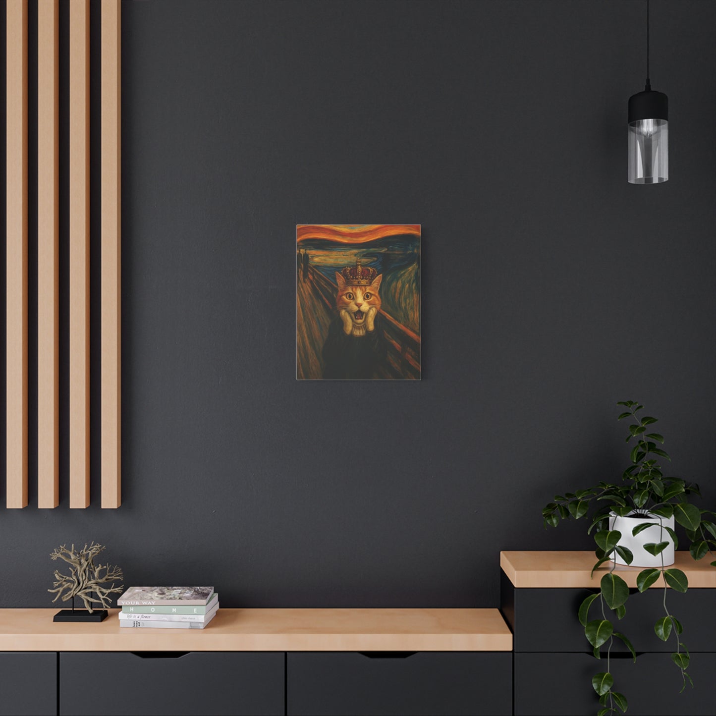 Cat Art of The Scream, Colorful Funny Cat Lovers, Wall Art, Home Decor, Cat Owners Gift, Cat Lover Gift