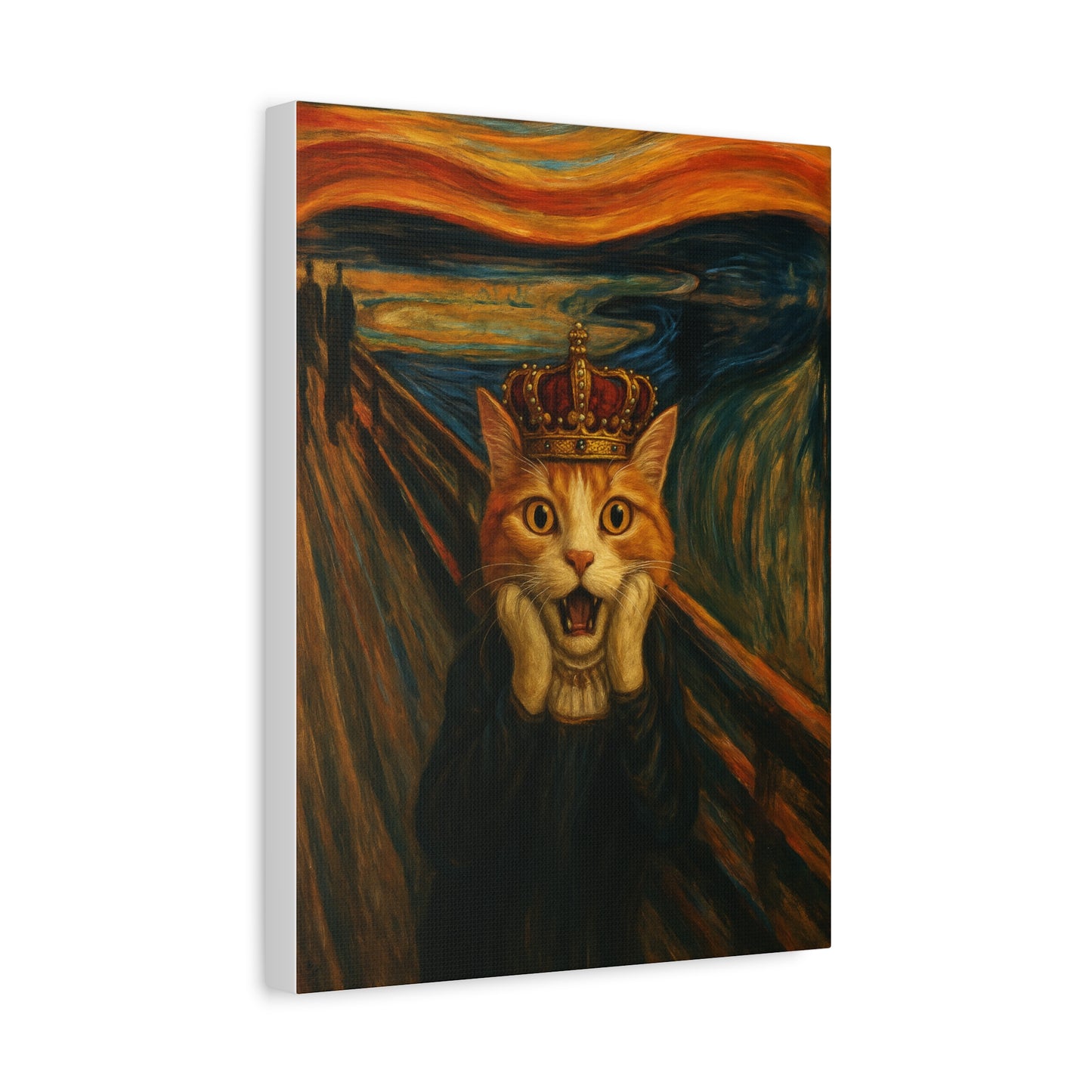 Cat Art of The Scream, Colorful Funny Cat Lovers, Wall Art, Home Decor, Cat Owners Gift, Cat Lover Gift