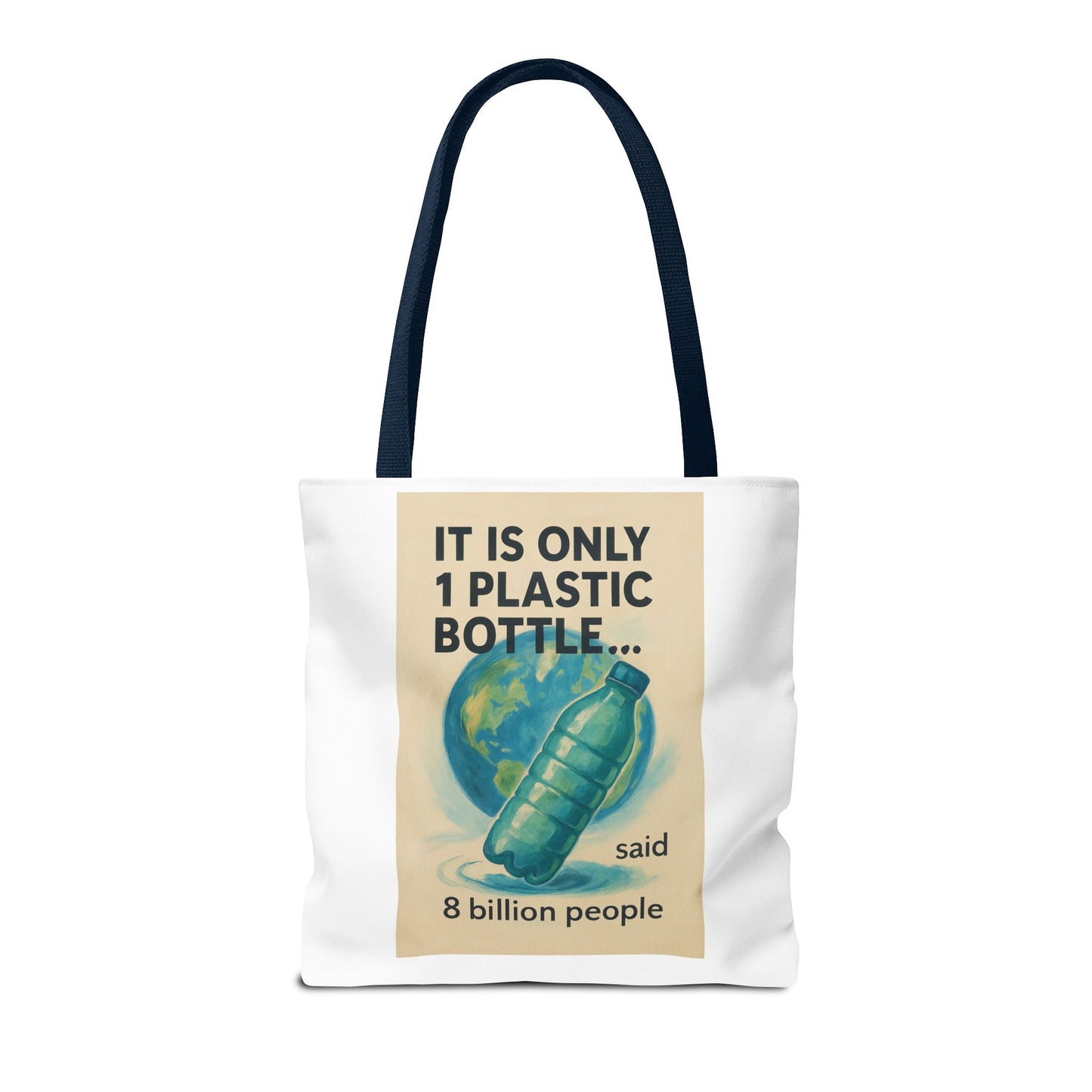 Eco-Friendly Tote Bag, Recycling Message, Save Earth, Plastic Bottle, Reusable Bag, Environmental Awareness, Sustainable Shopping