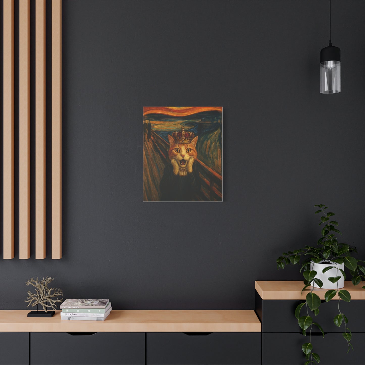 Cat Art of The Scream, Colorful Funny Cat Lovers, Wall Art, Home Decor, Cat Owners Gift, Cat Lover Gift