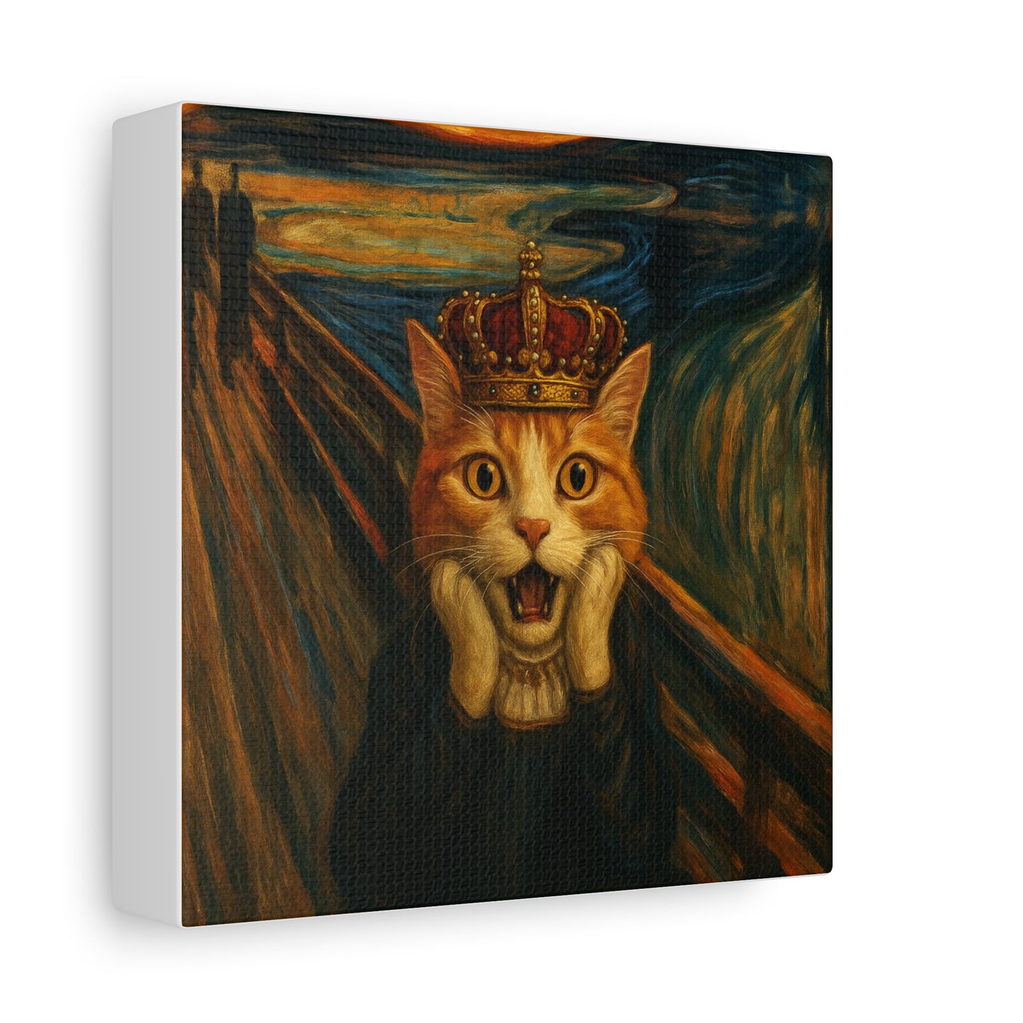 Cat Art of The Scream, Colorful Funny Cat Lovers, Wall Art, Home Decor, Cat Owners Gift, Cat Lover Gift