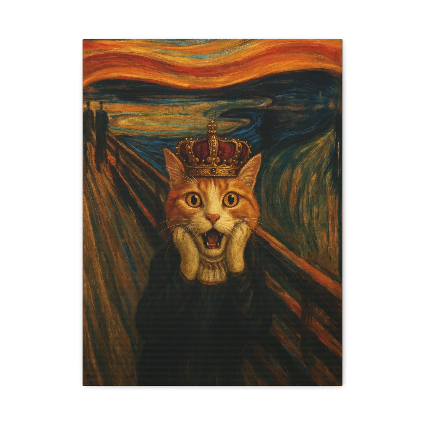 Cat Art of The Scream, Colorful Funny Cat Lovers, Wall Art, Home Decor, Cat Owners Gift, Cat Lover Gift