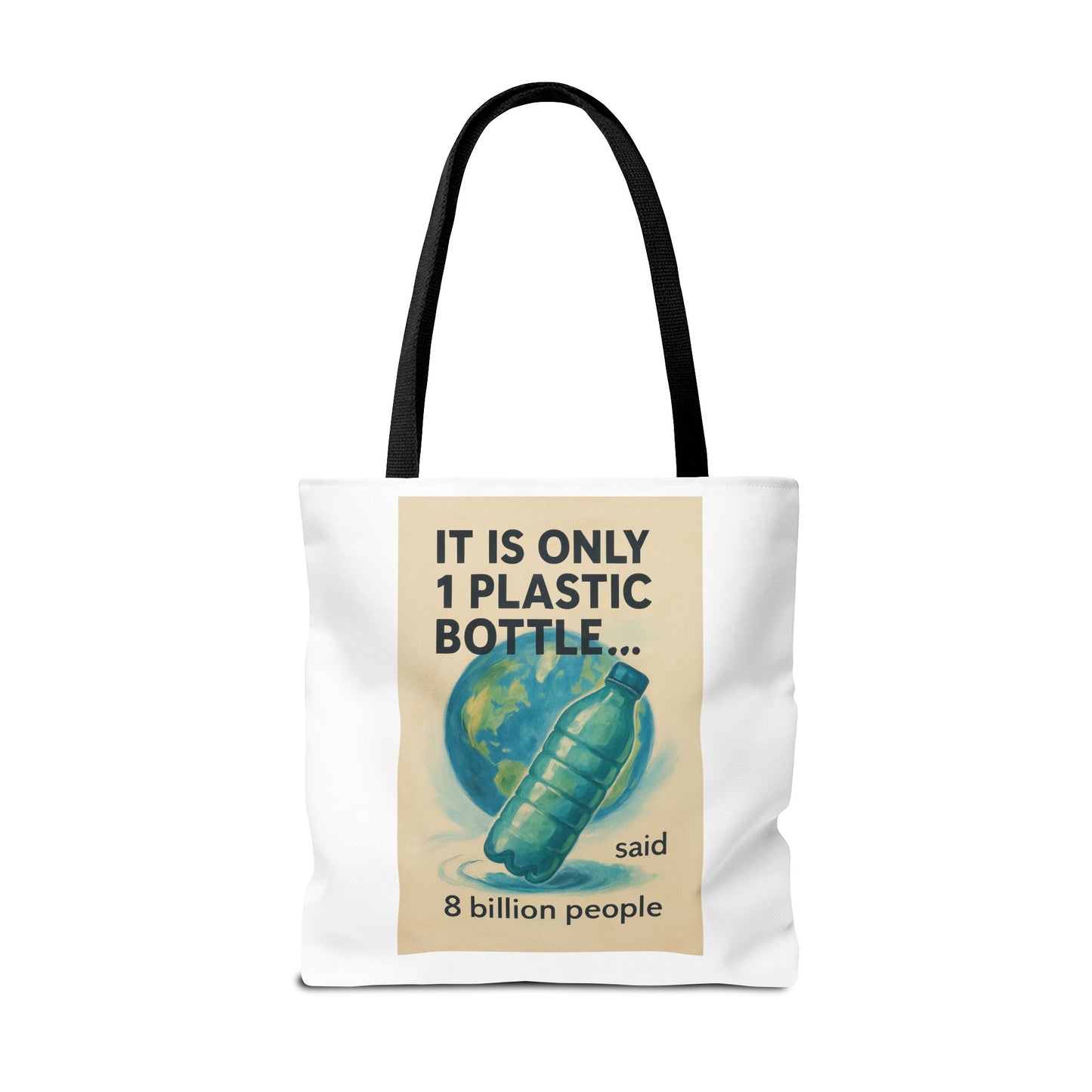 Eco-Friendly Tote Bag, Recycling Message, Save Earth, Plastic Bottle, Reusable Bag, Environmental Awareness, Sustainable Shopping