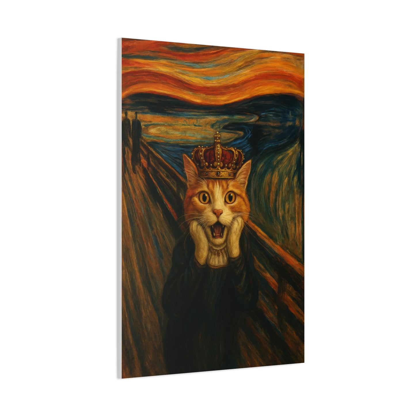 Cat Art of The Scream, Colorful Funny Cat Lovers, Wall Art, Home Decor, Cat Owners Gift, Cat Lover Gift