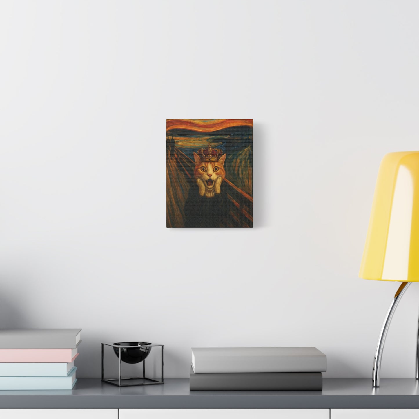Cat Art of The Scream, Colorful Funny Cat Lovers, Wall Art, Home Decor, Cat Owners Gift, Cat Lover Gift
