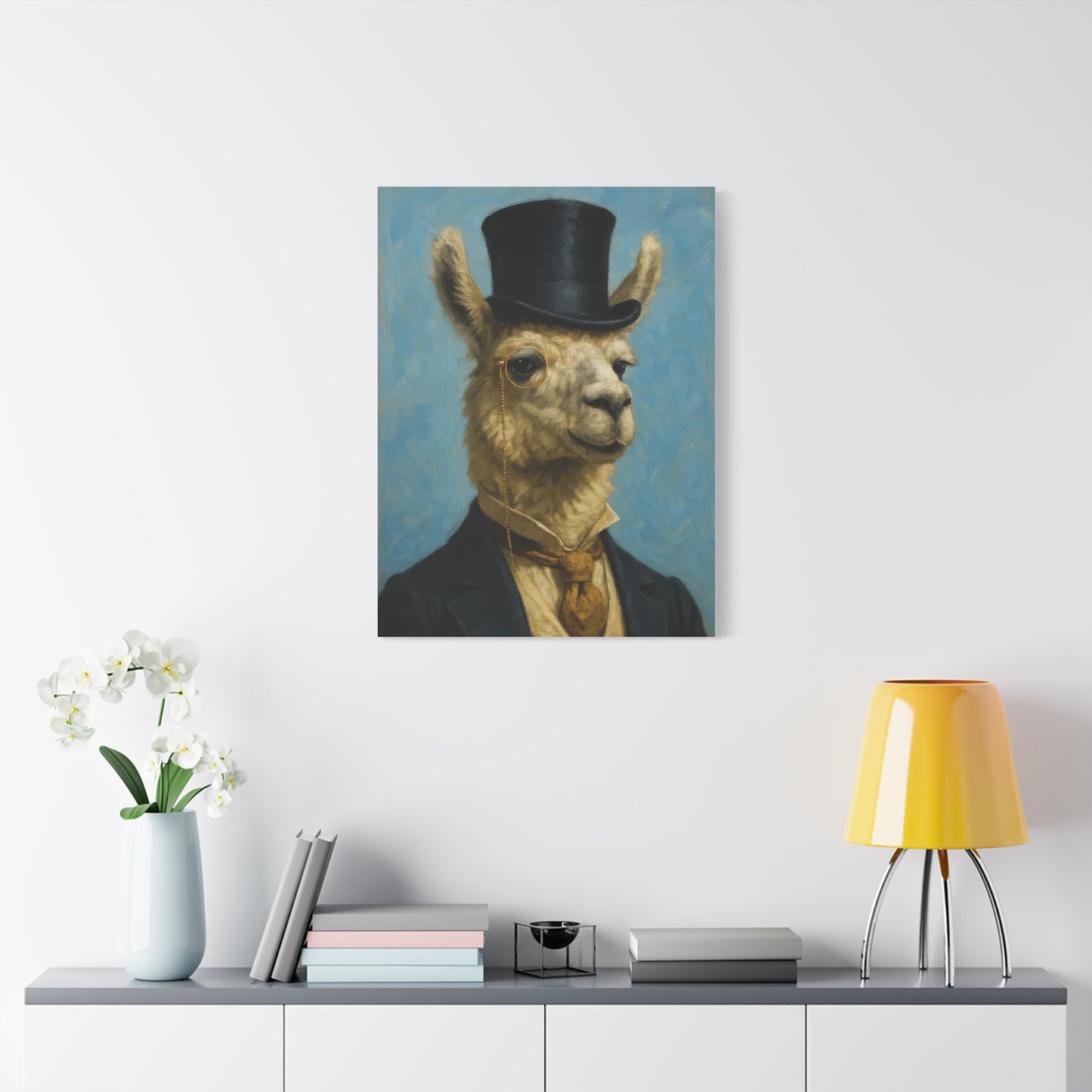 Llama Portrait Canvas Art, Quirky Home Decor, Unique Gift for Animal Lovers, Wall Art, Modern Decor, Funny Gift Idea